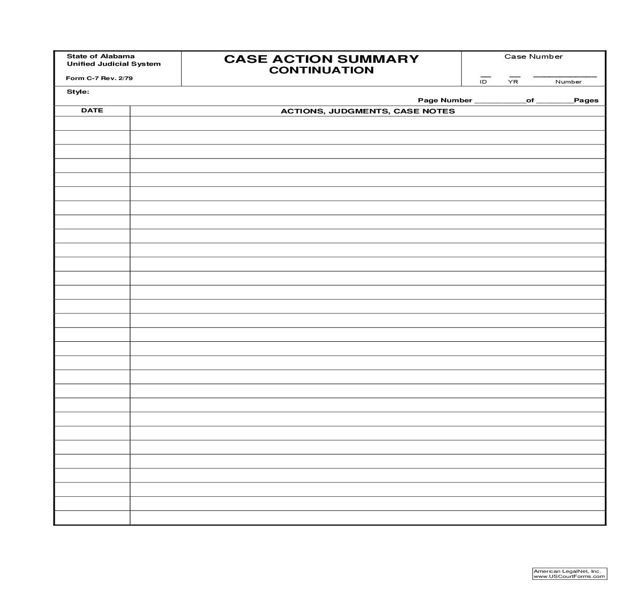Case Action Summary - Continuation {C-7} | Pdf Fpdf Doc Docx | Alabama