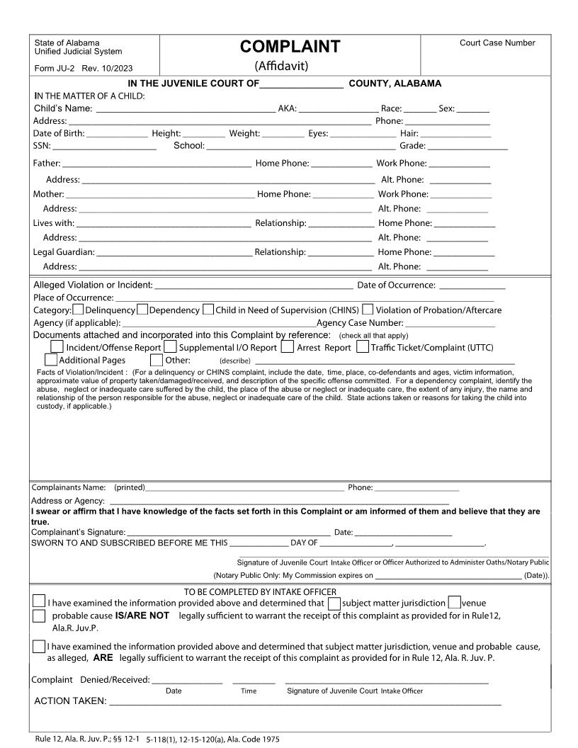 Complaint {JU-02} | Pdf Fpdf Doc Docx | Alabama