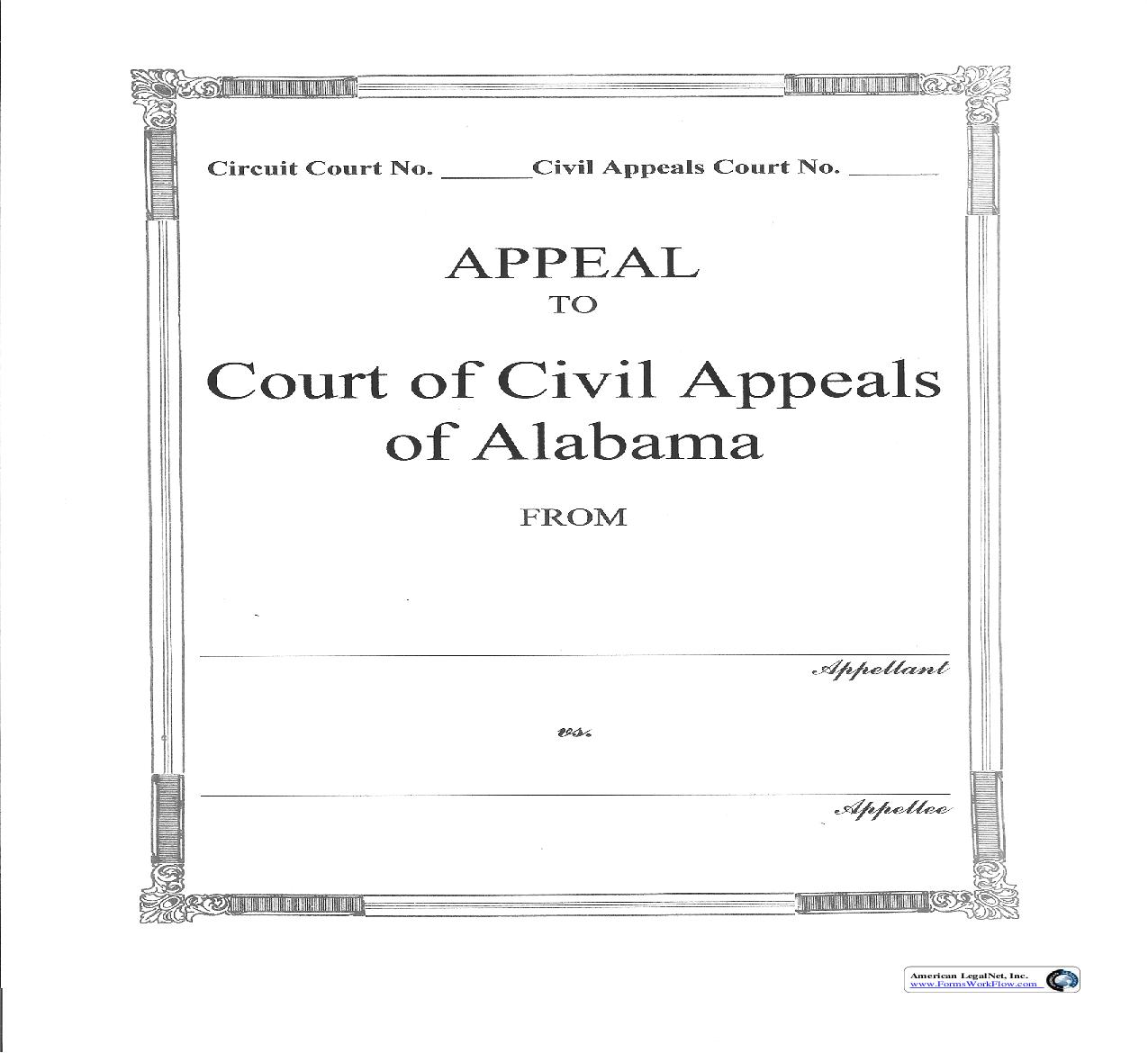 Civil Appeals Jacket | Pdf Fpdf Doc Docx | Alabama