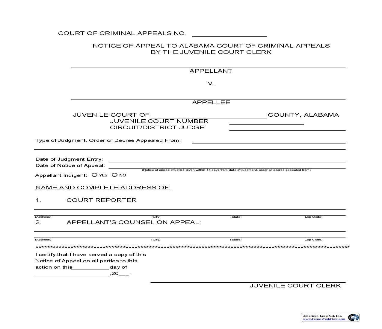 Criminal Juvenile Clerks Notice | Pdf Fpdf Doc Docx | Alabama