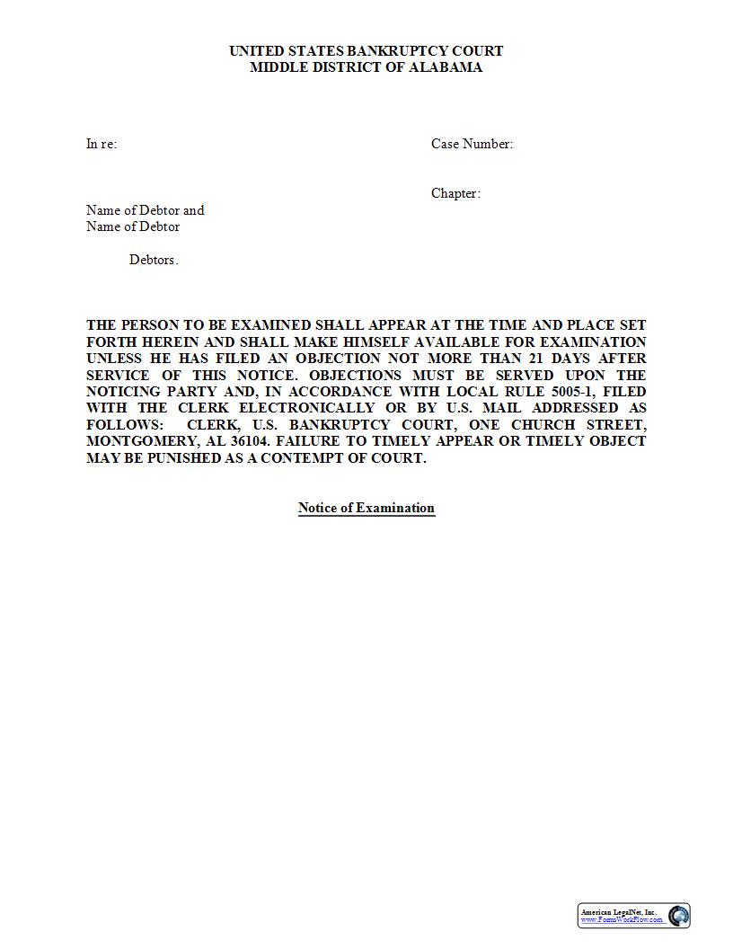 Notice Of Examination | Pdf Fpdf Docx | Alabama