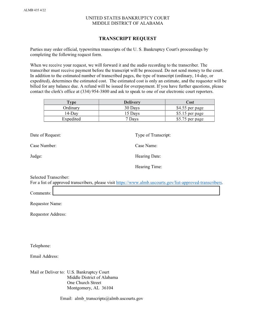 Transcript Request {ALMB 435} | Pdf Fpdf Docx | Alabama
