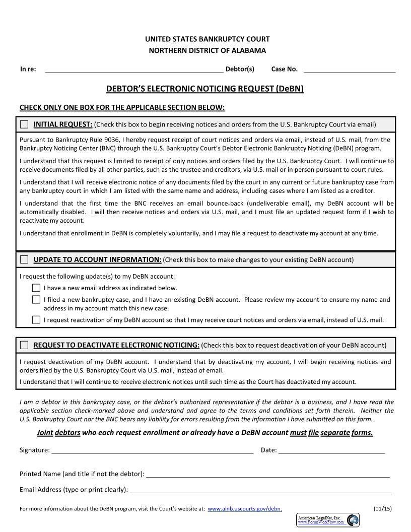 DEBN Request Form | Pdf Fpdf Docx | Alabama