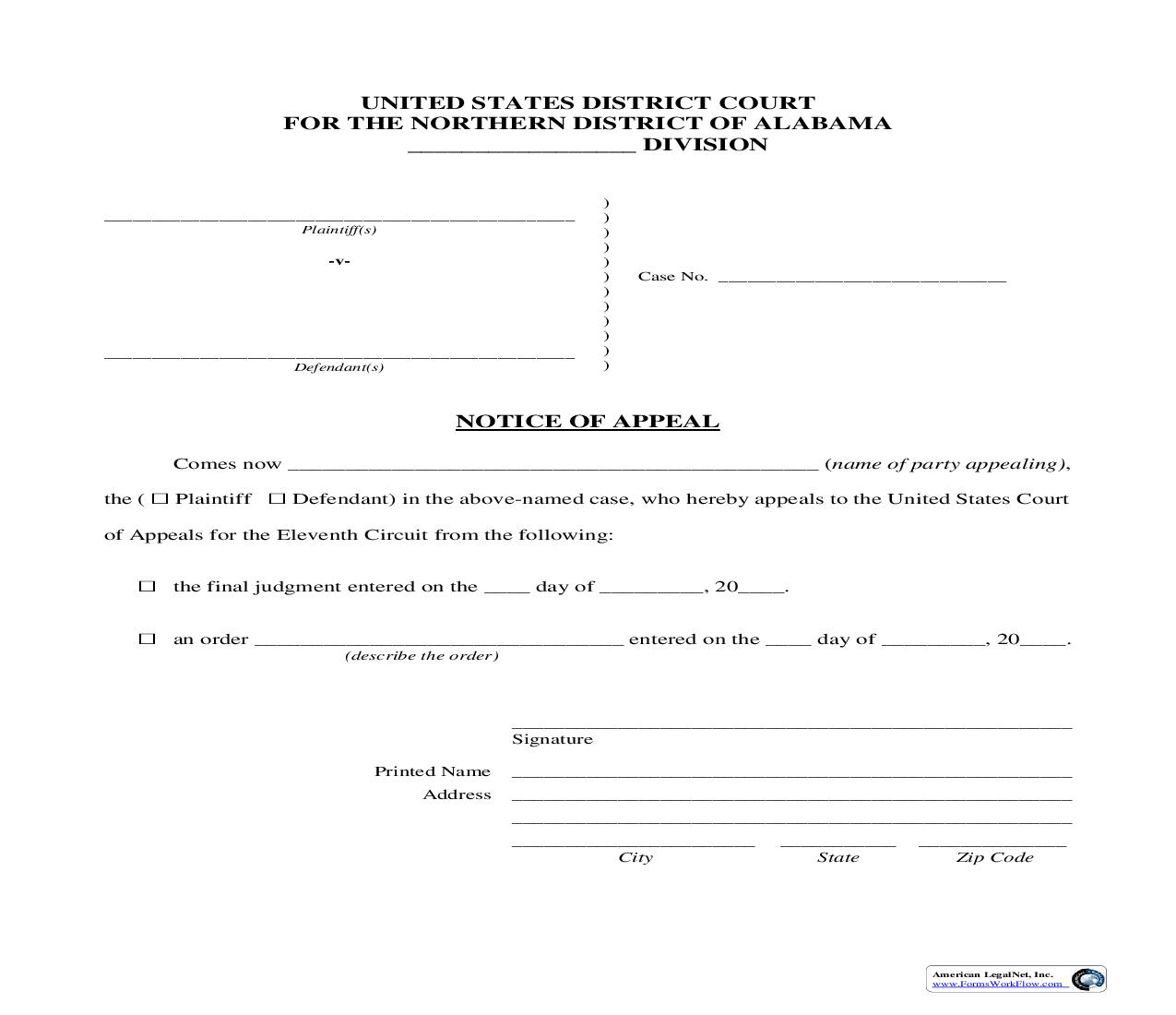 Notice Of Appeal | Pdf Fpdf Doc Docx | Alabama