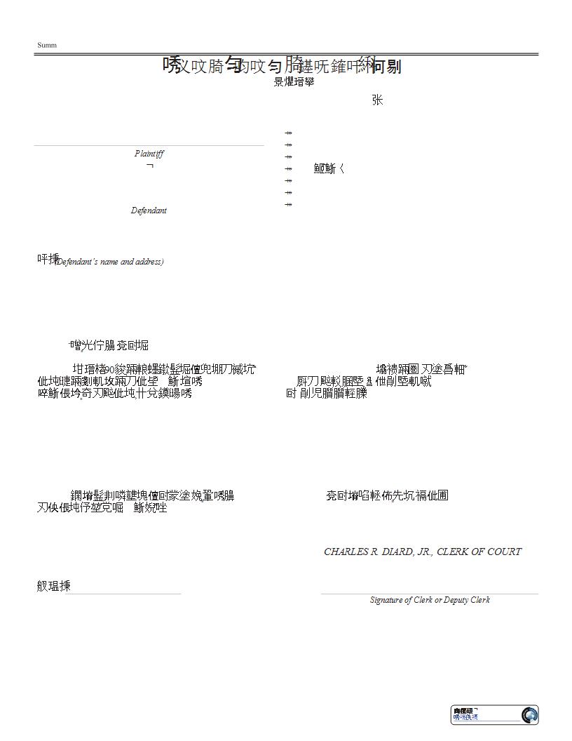 Summons In A Civil Action {Local AO 440} |  | Alabama