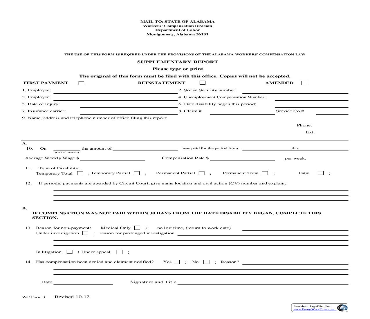 Supplementary Report {WC3} | Pdf Fpdf Doc Docx | Alabama