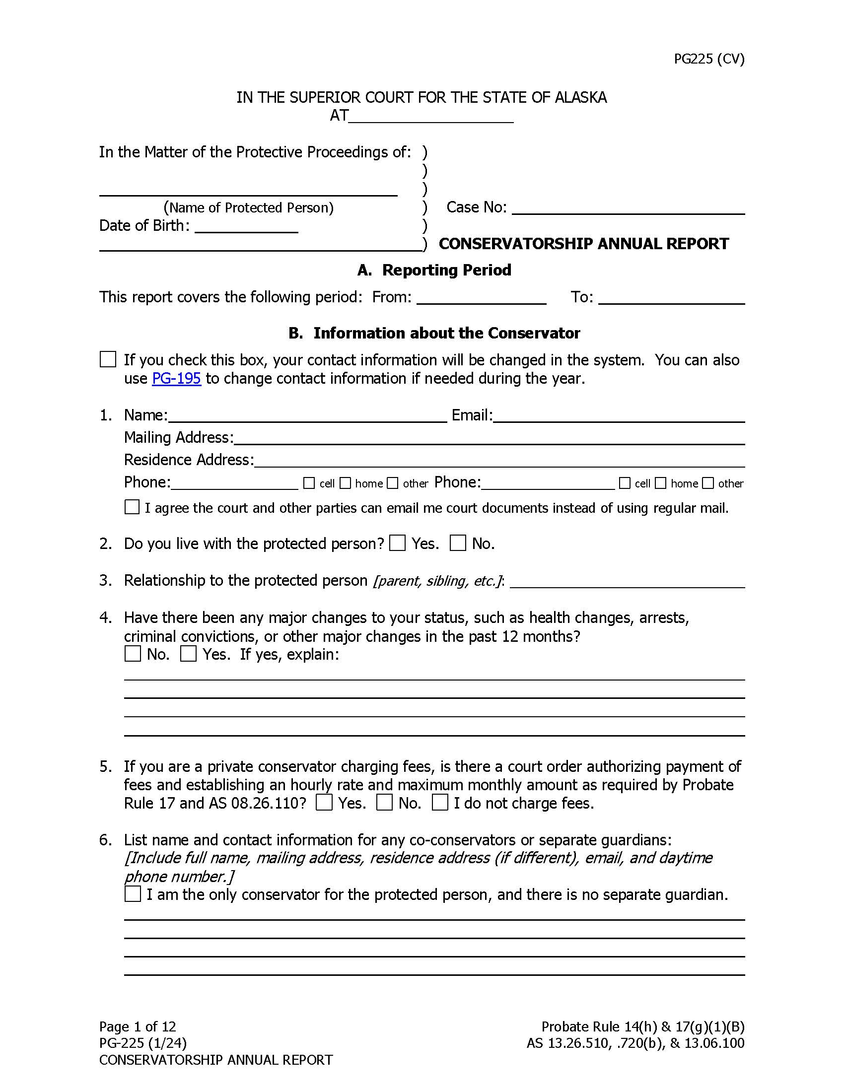 Conservators Annual Report {PG-225} | Pdf Fpdf Doc Docx | Alaska