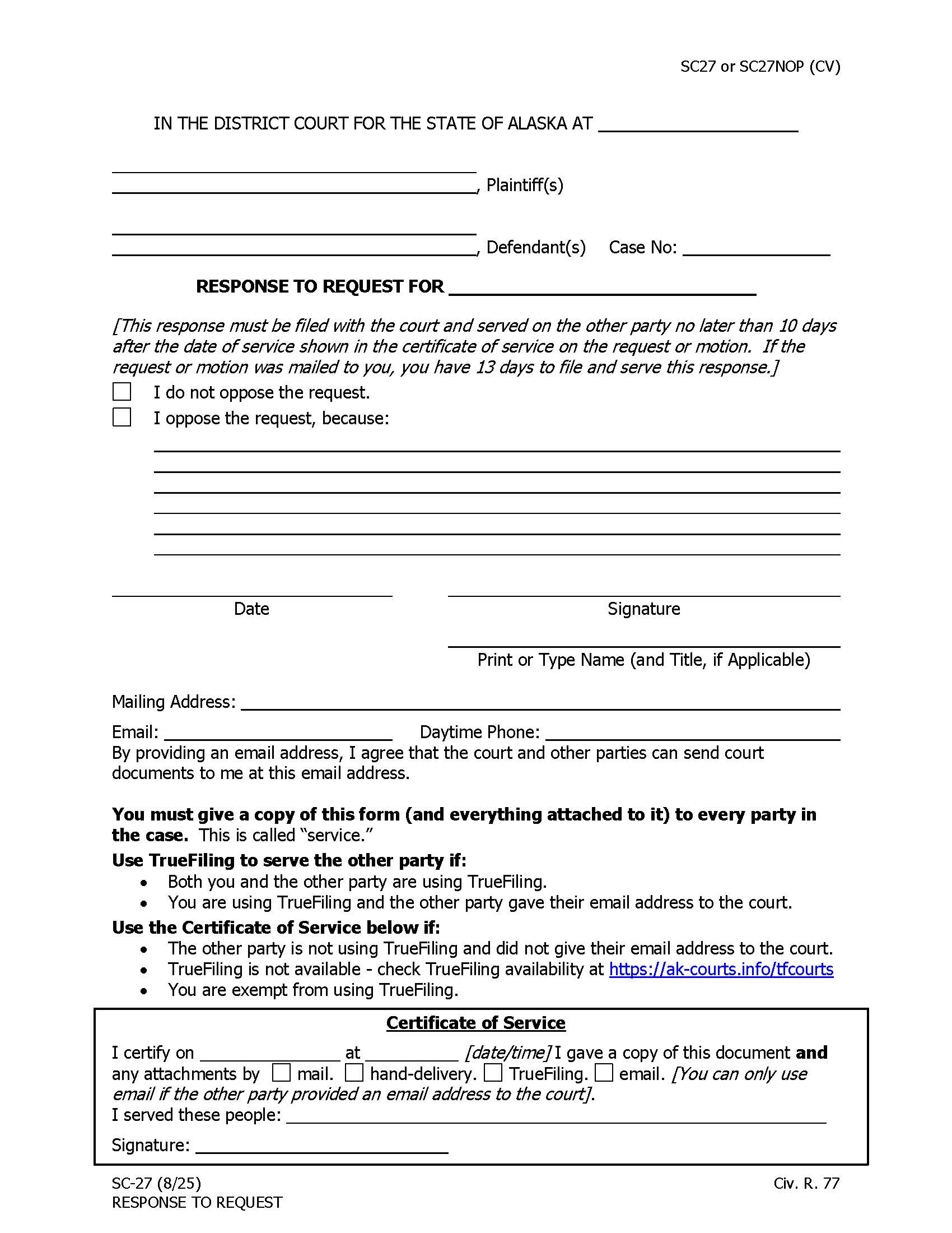 Response To Request {SC-27} | Pdf Fpdf Docx | Alaska