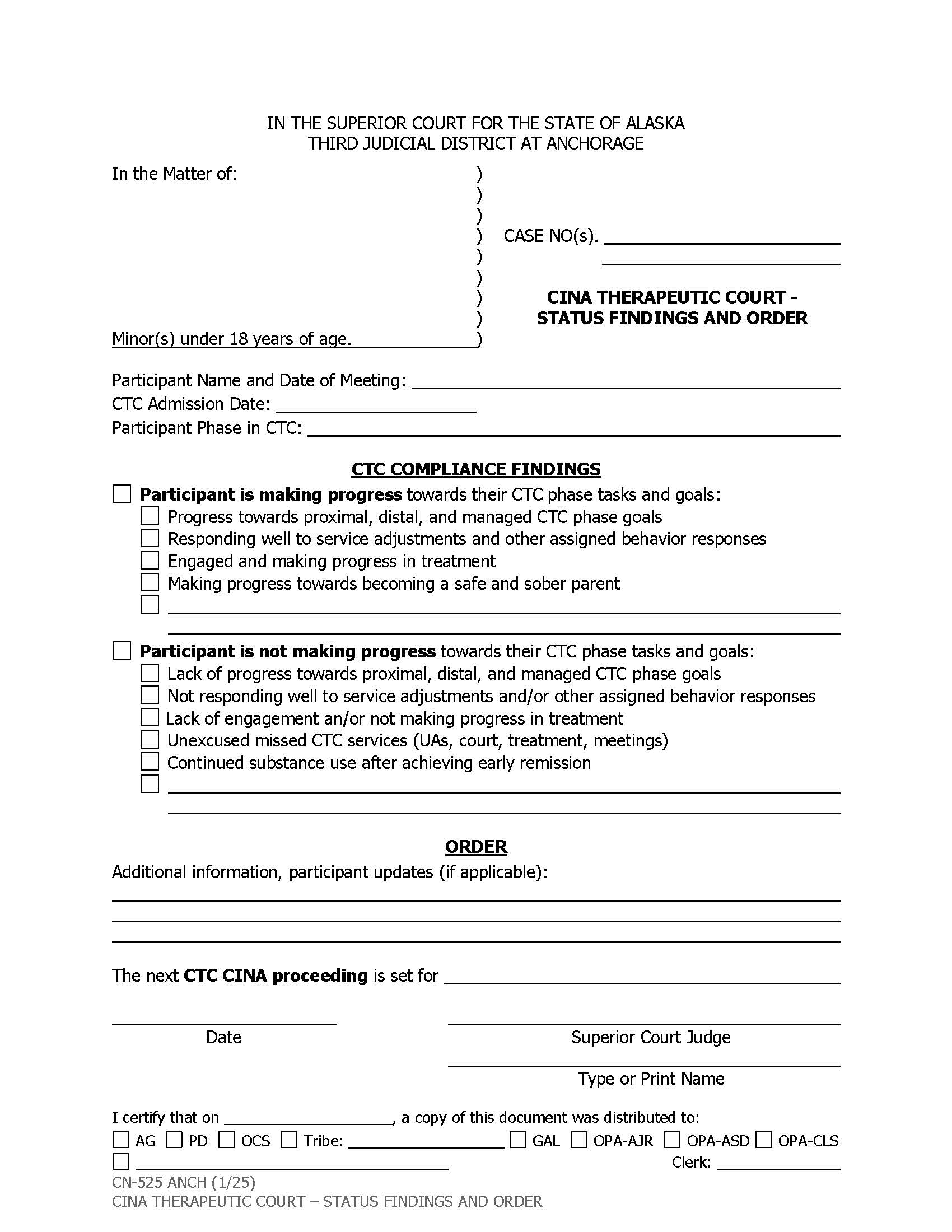 Status Findings And Order {CN-525 ANCH} | Pdf Fpdf Docx | Alaska
