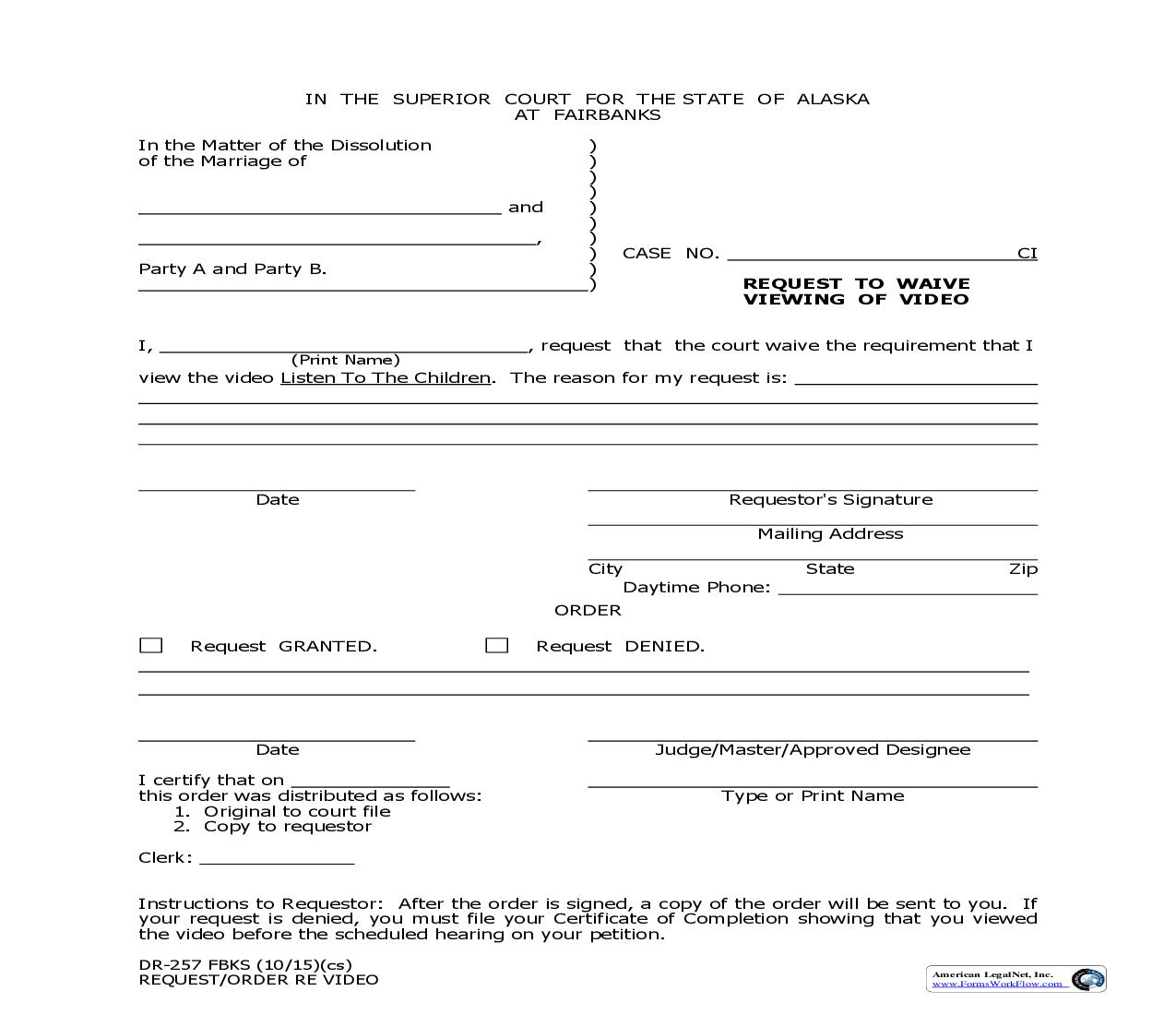 Requet To Wave Viewing Of Video {DR-257 FBKS} |  | Alaska