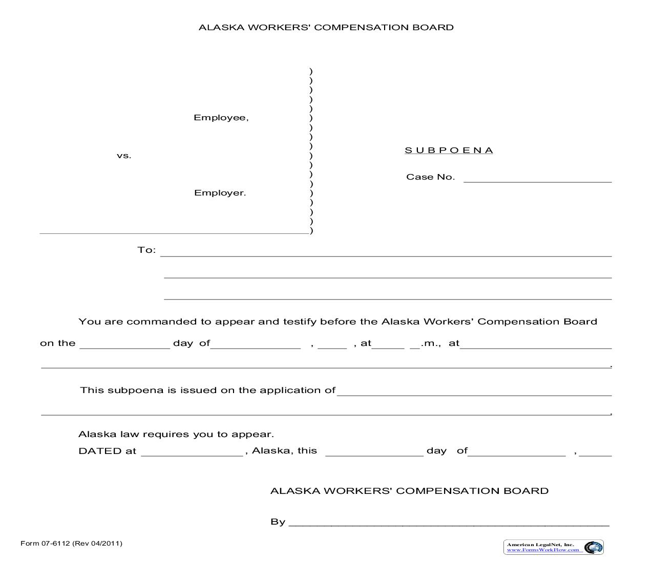 Subpoena {07-6112} | Pdf Fpdf Doc Docx | Alaska