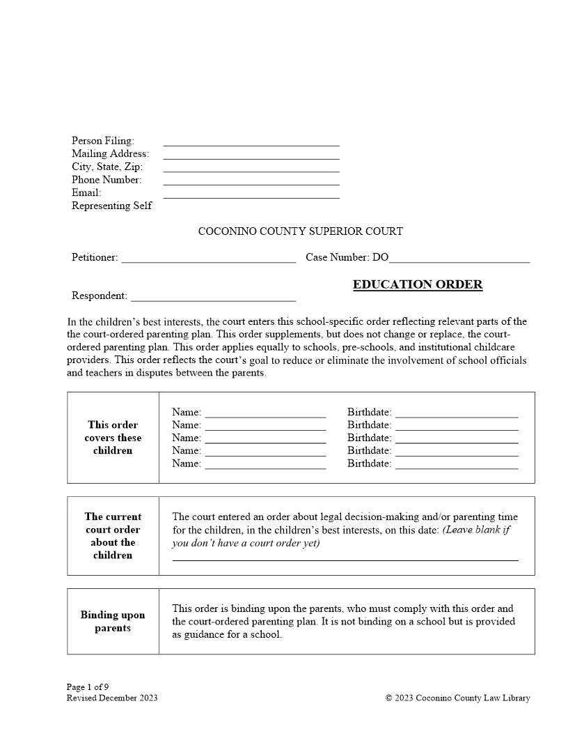 Education Order | Pdf Fpdf Docx | Arizona