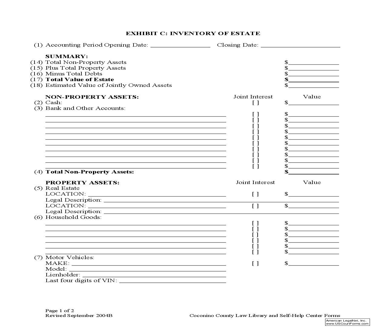 Exhibit C-Inventory Of Estate | Pdf Fpdf Doc Docx | Arizona