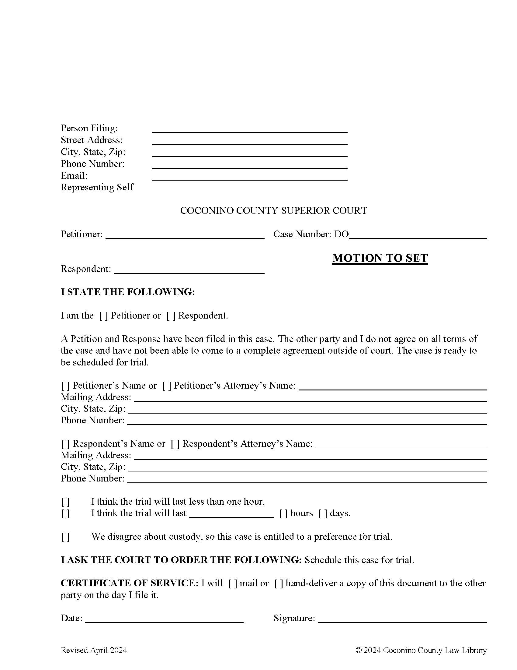 Motion To Set | Pdf Fpdf Doc Docx | Arizona