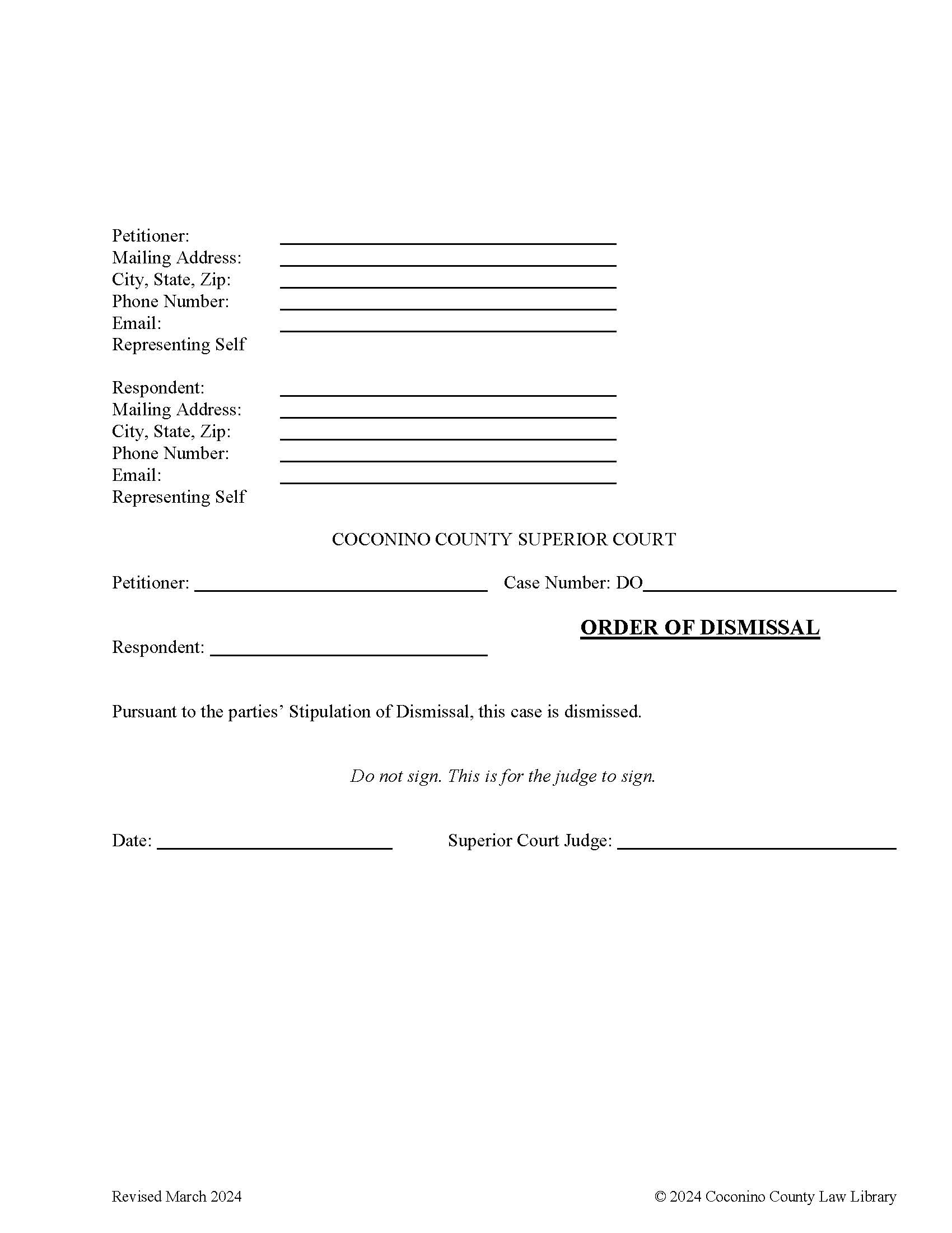 Order Of Dismissal | Pdf Fpdf Doc Docx | Arizona