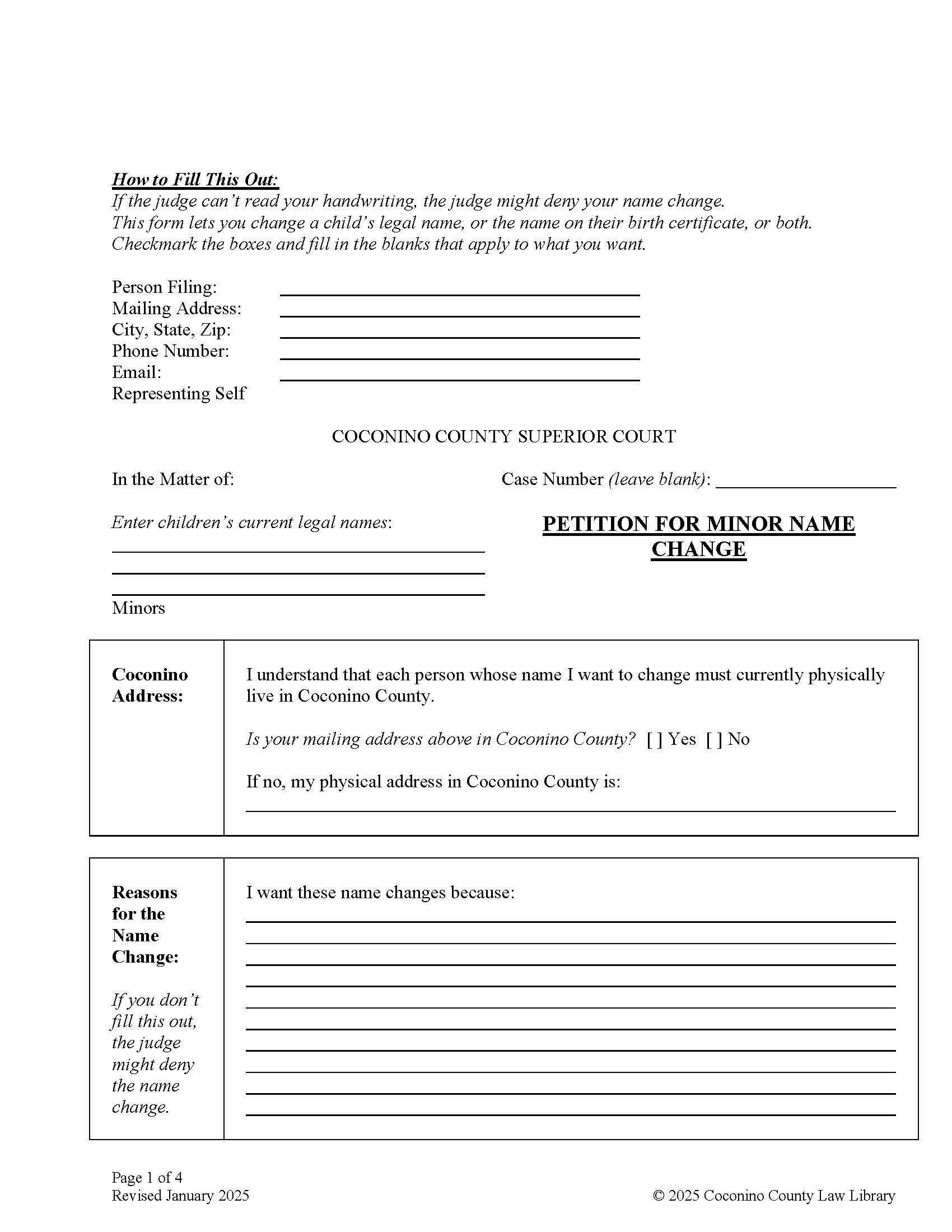 Petition For Minor Name Change The Other Parent Wont Sign | Pdf Fpdf Doc Docx | Arizona