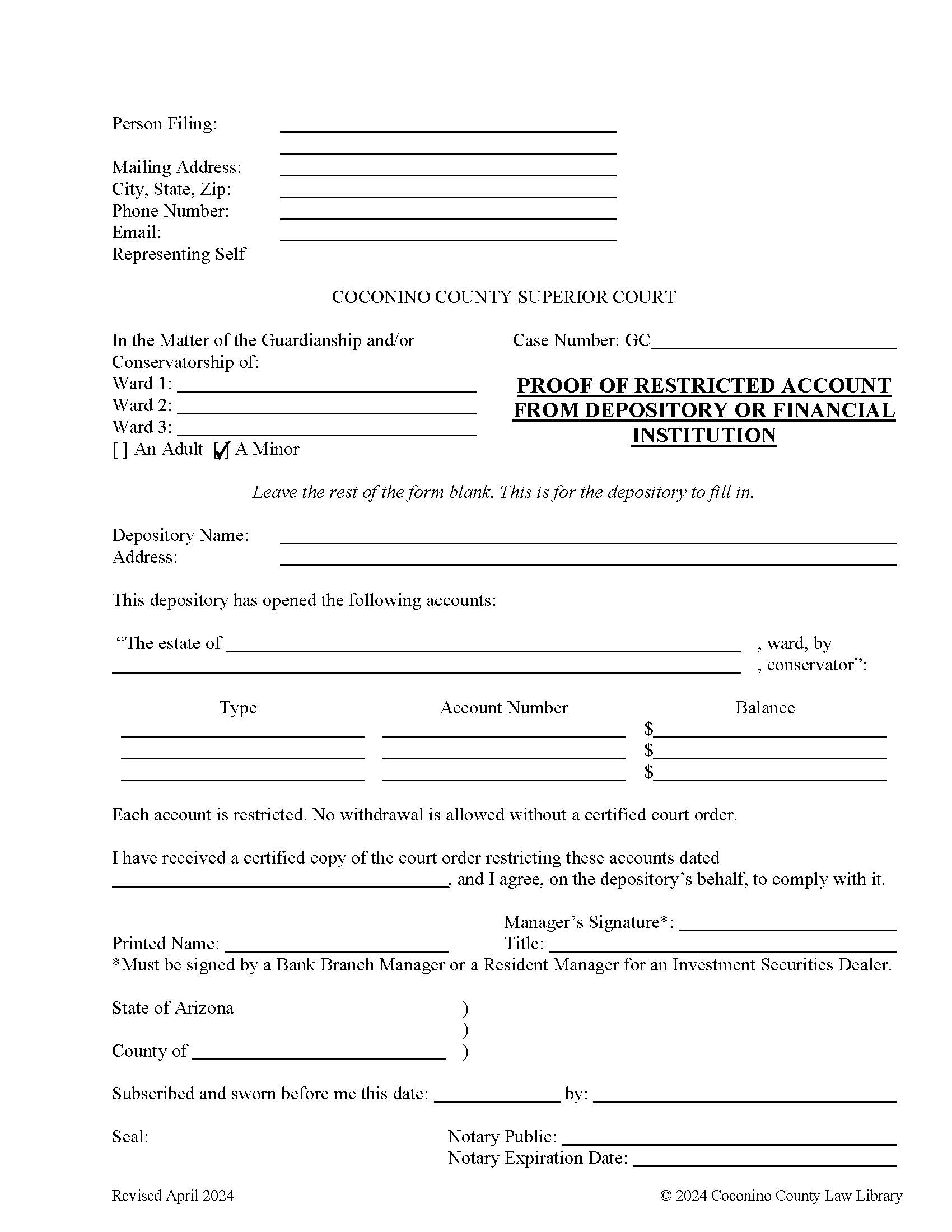 Proof Of Restricted Account | Pdf Fpdf Doc Docx | Arizona