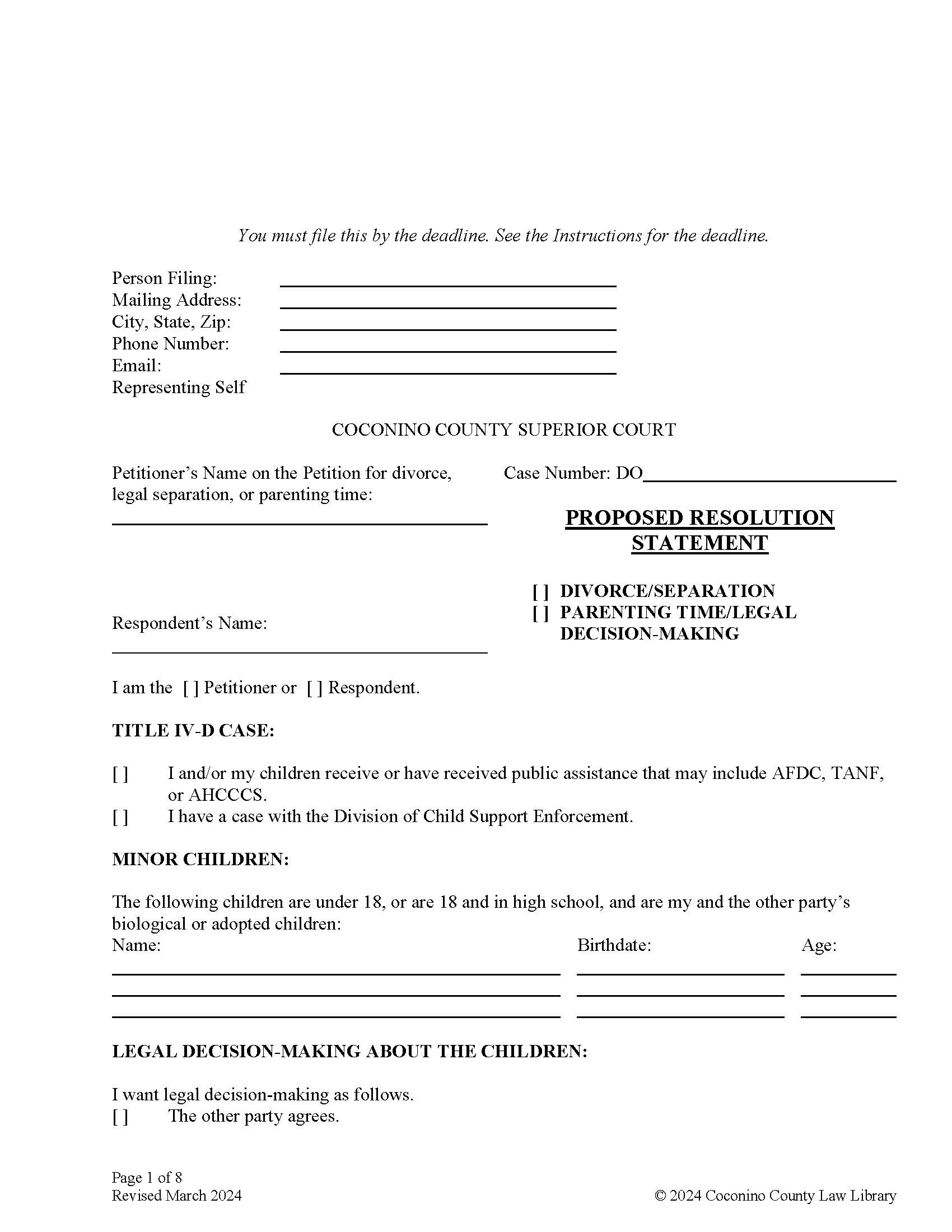 Proposed Resolution Statement | Pdf Fpdf Doc Docx | Arizona