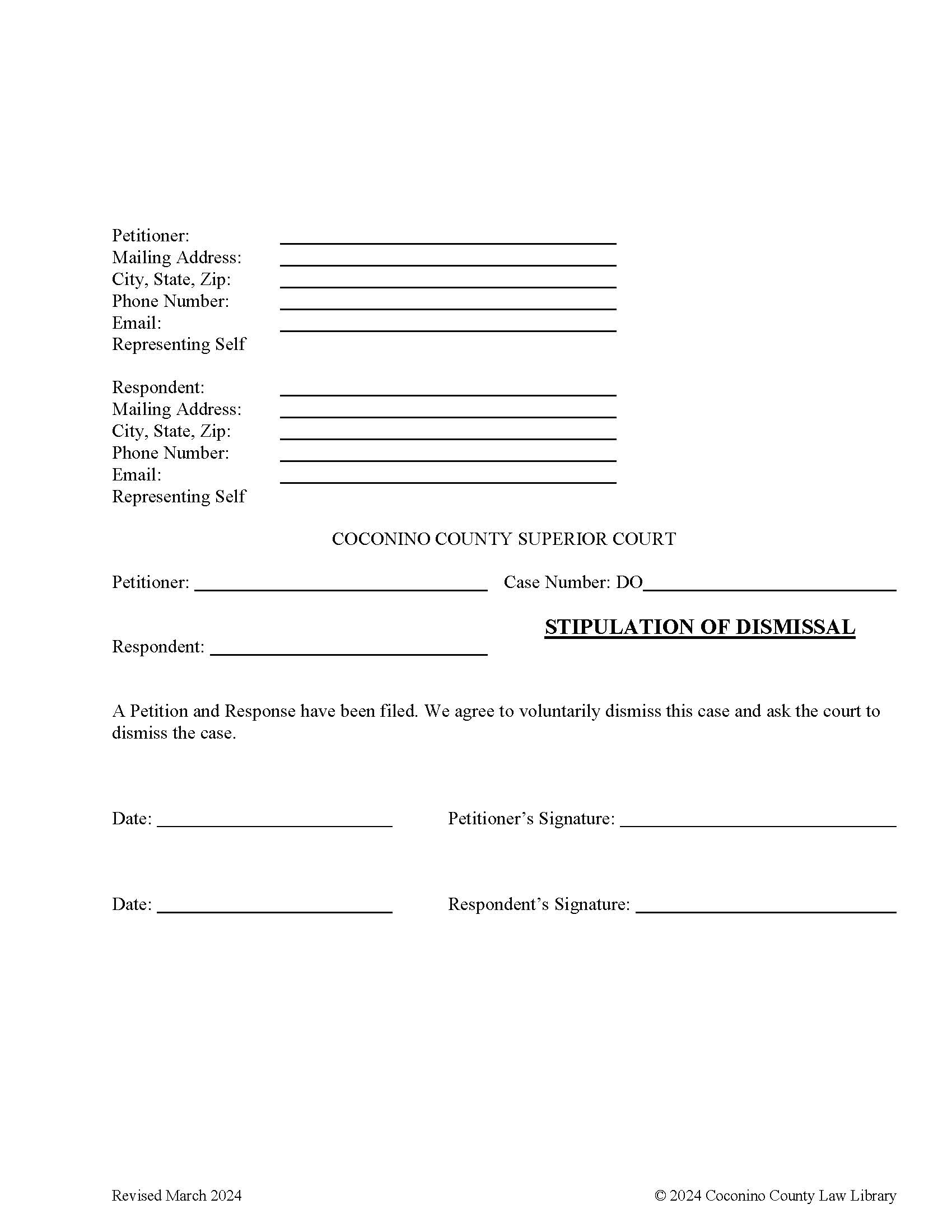 Stipulation Of Dismissal | Pdf Fpdf Doc Docx | Arizona