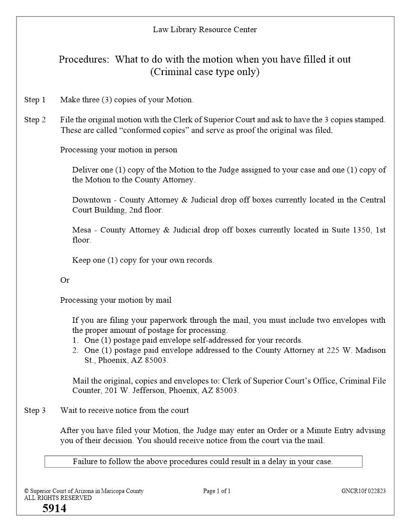 Motion {GNCR10f} | Pdf Fpdf Doc Docx | Arizona