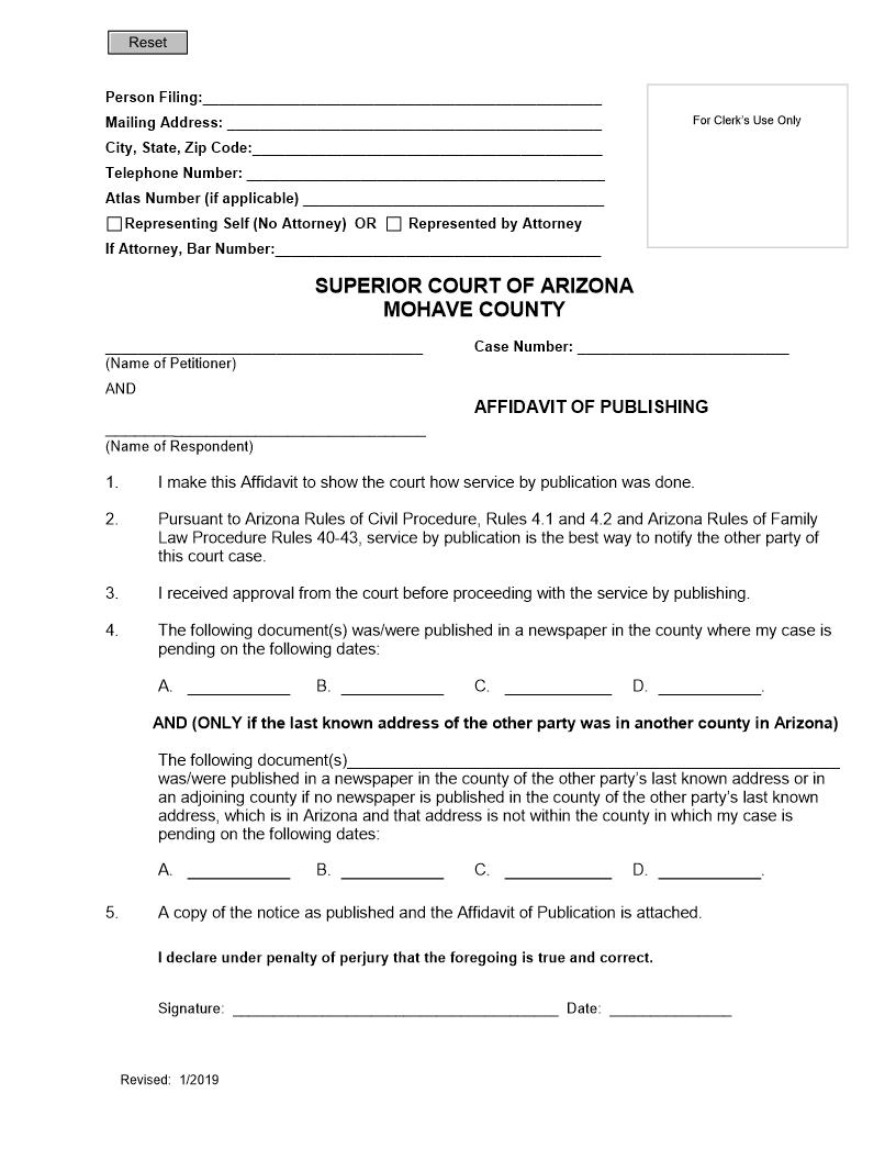 Affidavit Of Publication | Pdf Fpdf Doc Docx | Arizona