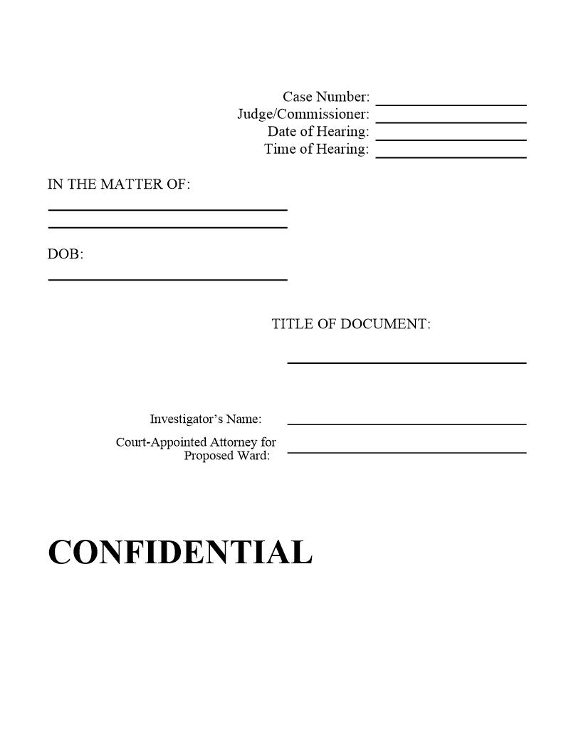 Investigator Confidential Filing Label | Pdf Fpdf Doc Docx | Arizona