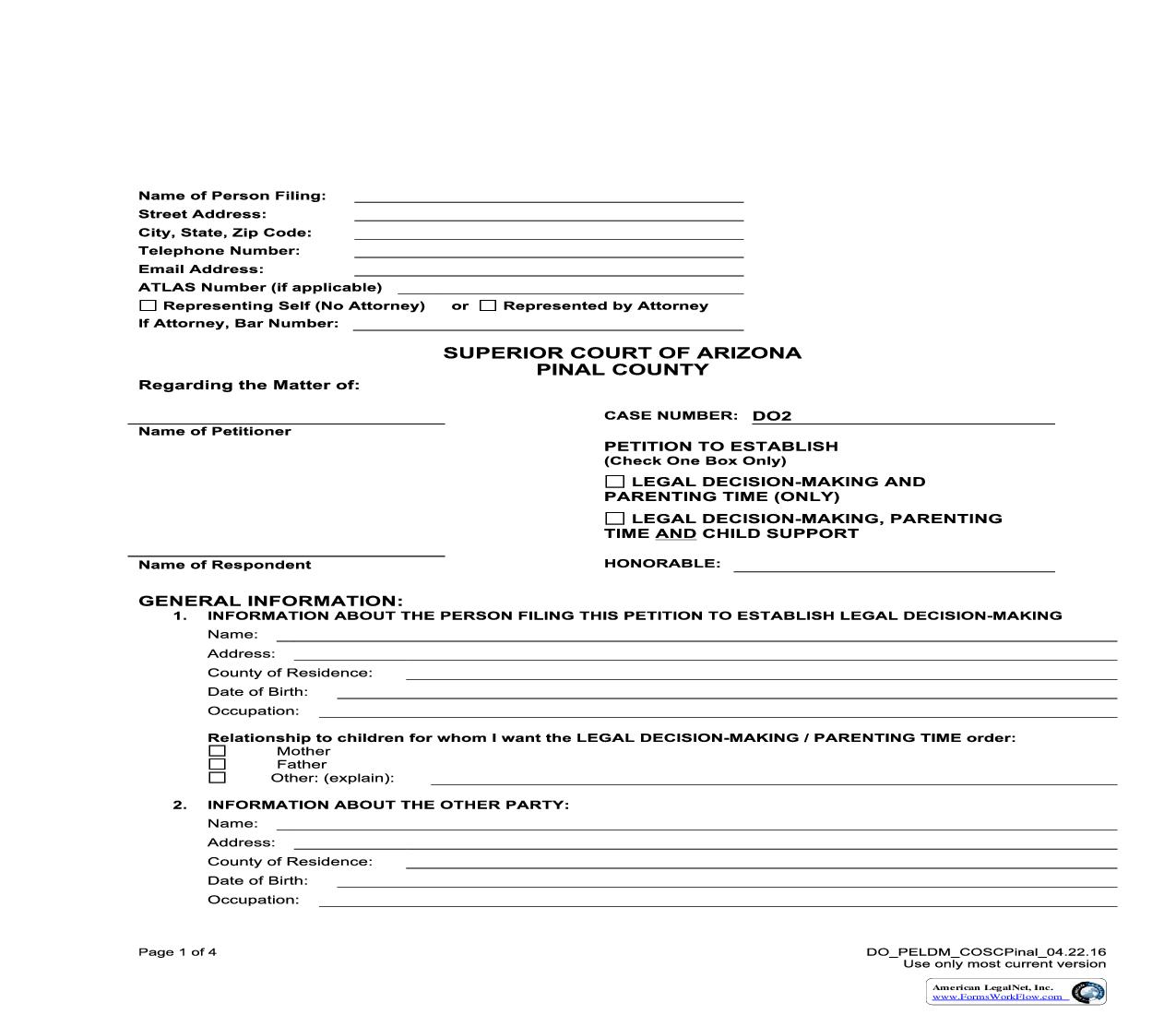 Petition To Establish | Pdf Fpdf Doc Docx | Arizona