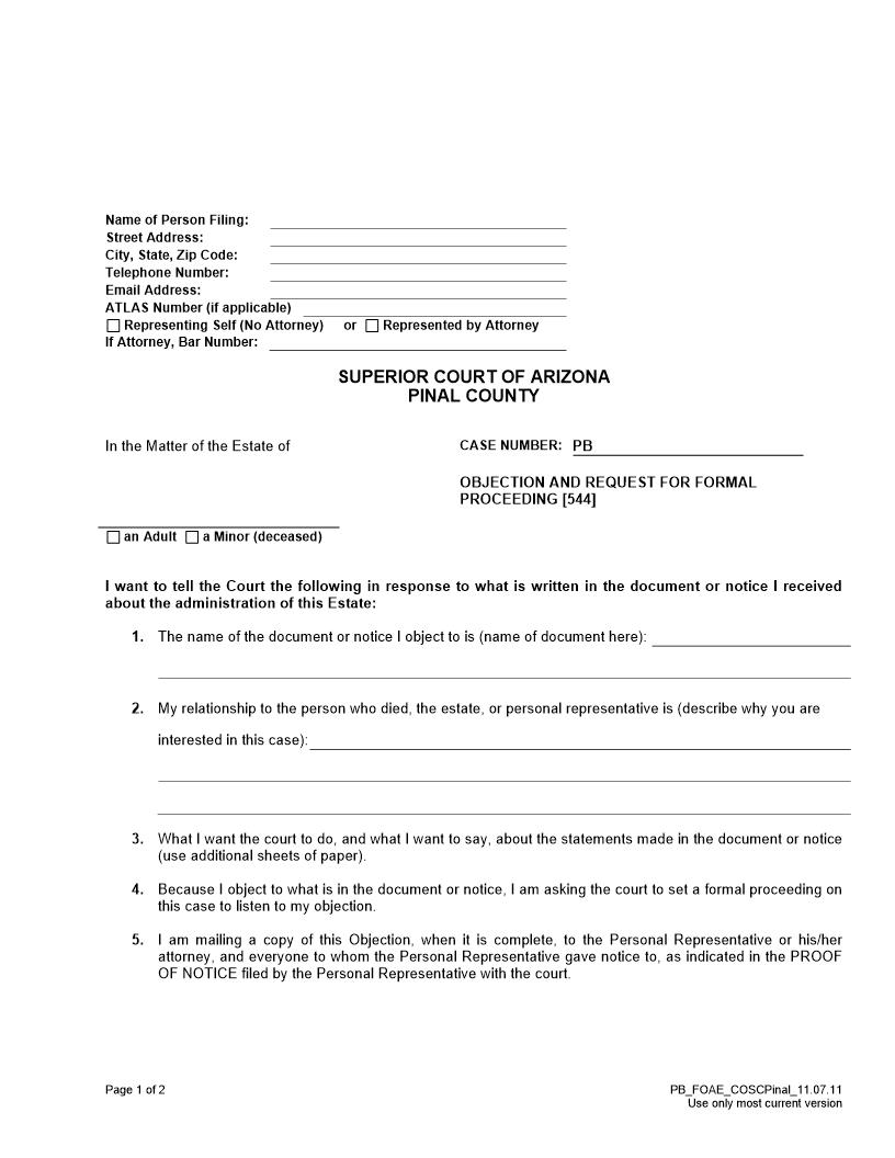 Request For Hearing | Pdf Fpdf Doc Docx | Arizona