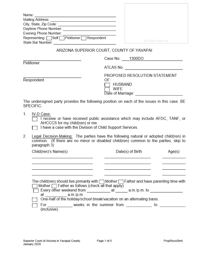 Proposed Resolution Statement | Pdf Fpdf Doc Docx | Arizona
