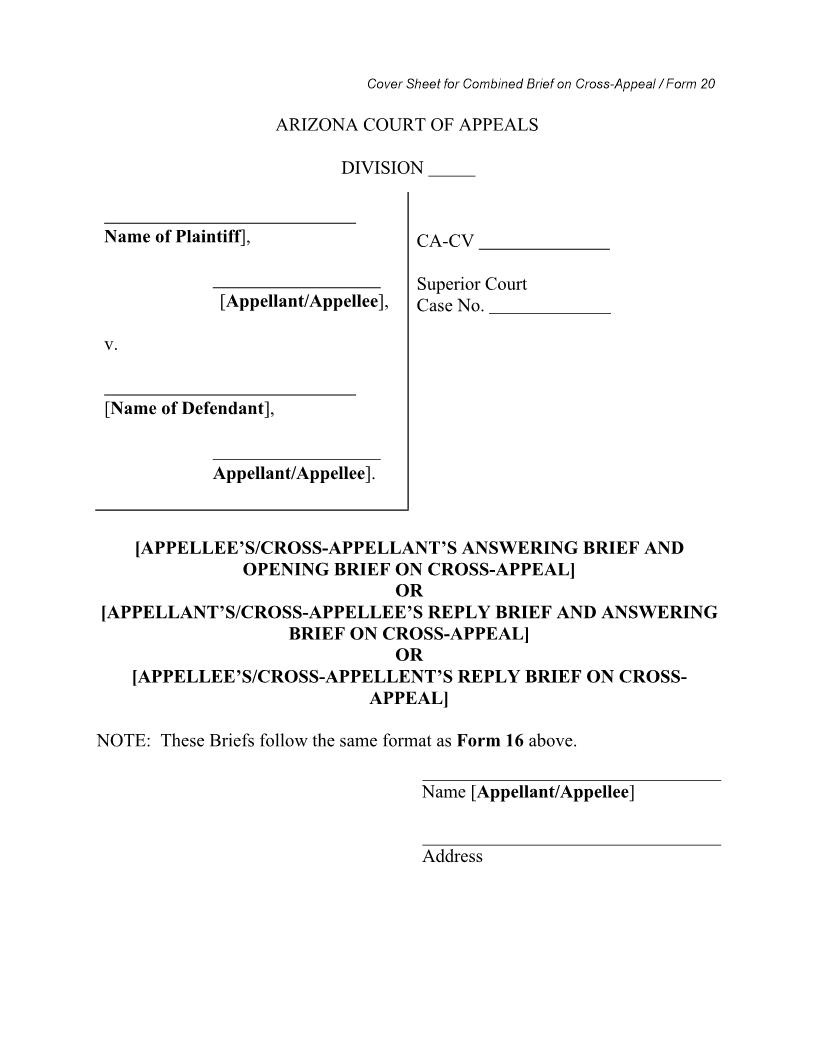 Cross Appellants Answering Brief And Opening Brief On Cross Appeal | Pdf Fpdf Docx | Arizona