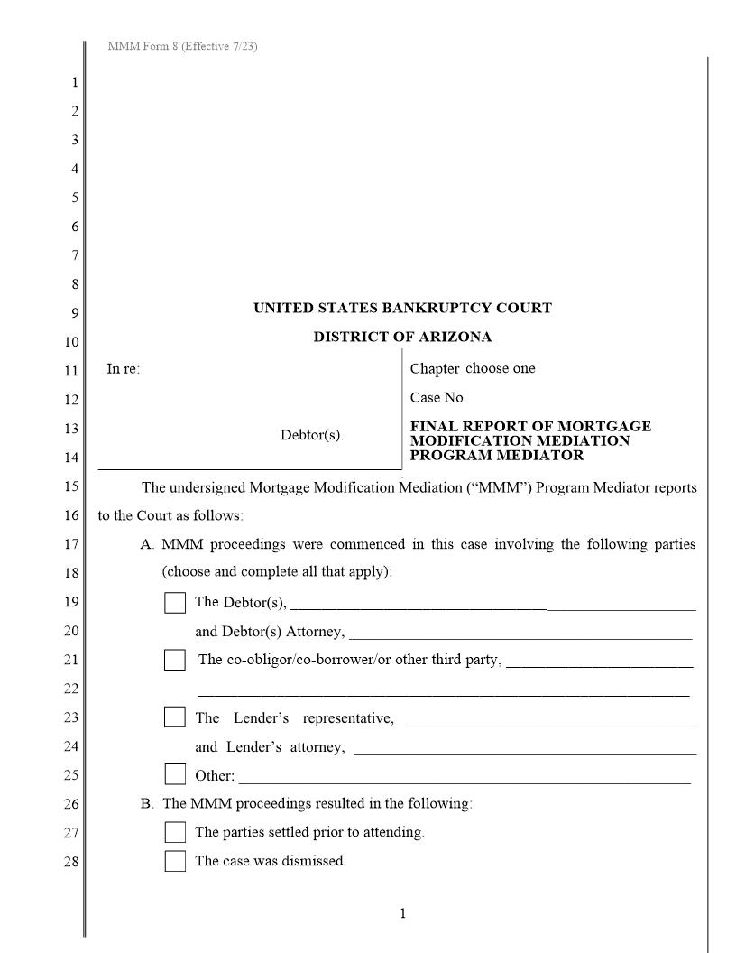 Final Report MMM Program Mediator {MMM Form 8} | Pdf Fpdf Docx | Arizona