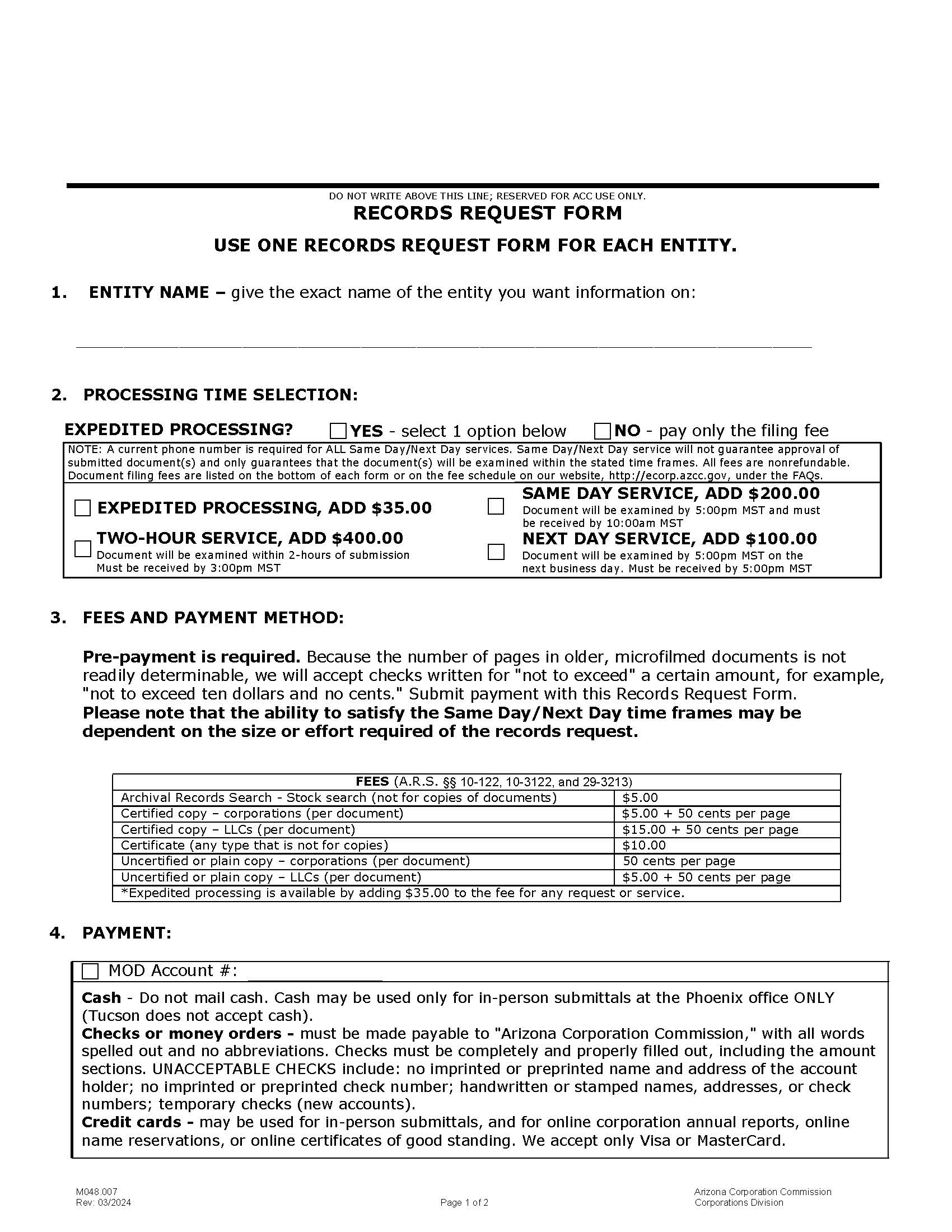 Records Request Form | Pdf Fpdf Doc Docx | Arizona