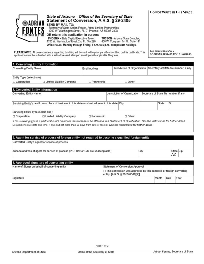 Statement Of Conversion | Pdf Fpdf Docx | Arizona