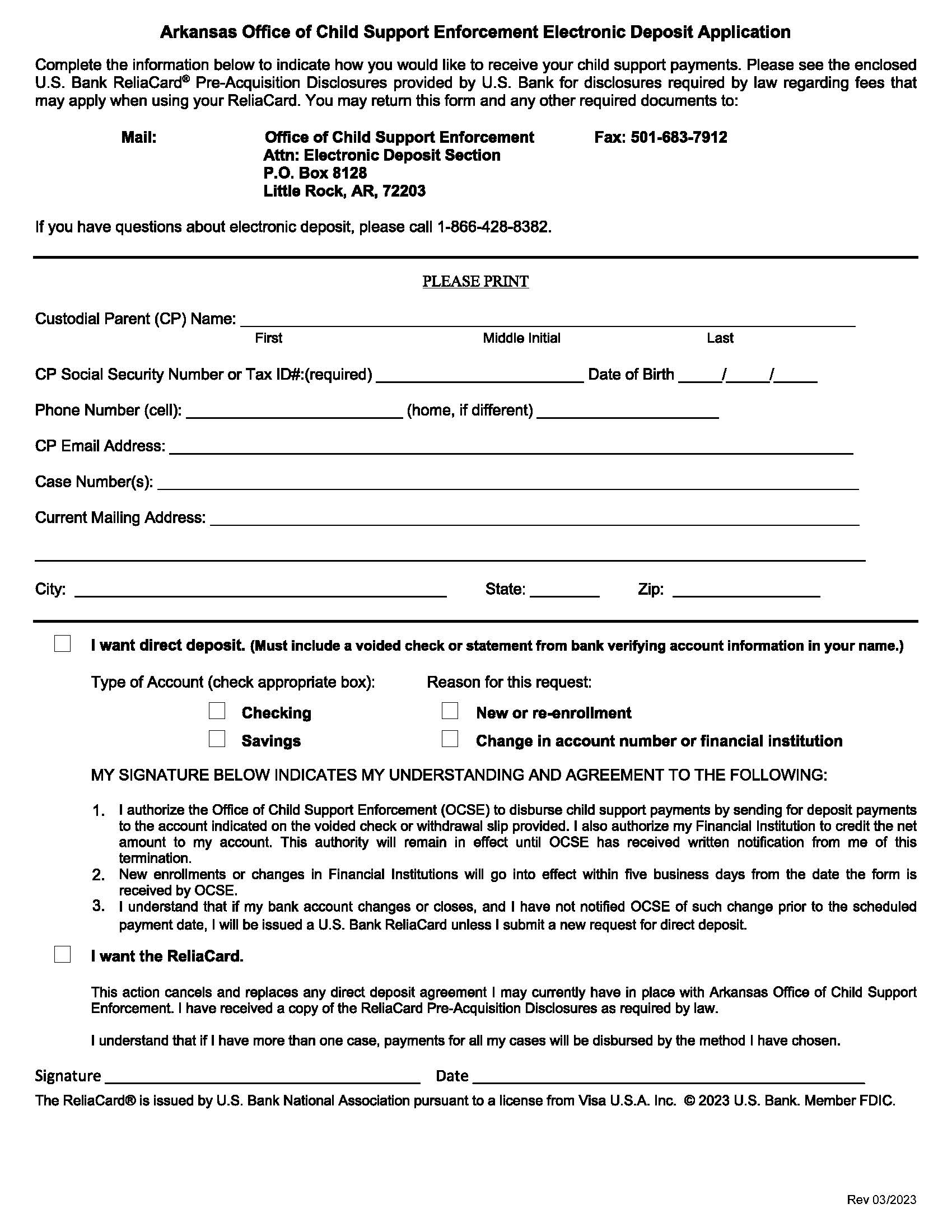 Electronic Deposit Application | Pdf Fpdf Docx | Arkansas