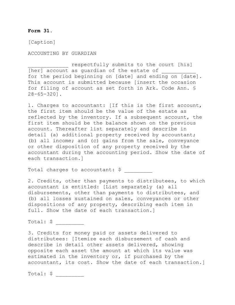 Accounting By Guardian {31} | Pdf Fpdf Doc Docx | Arkansas