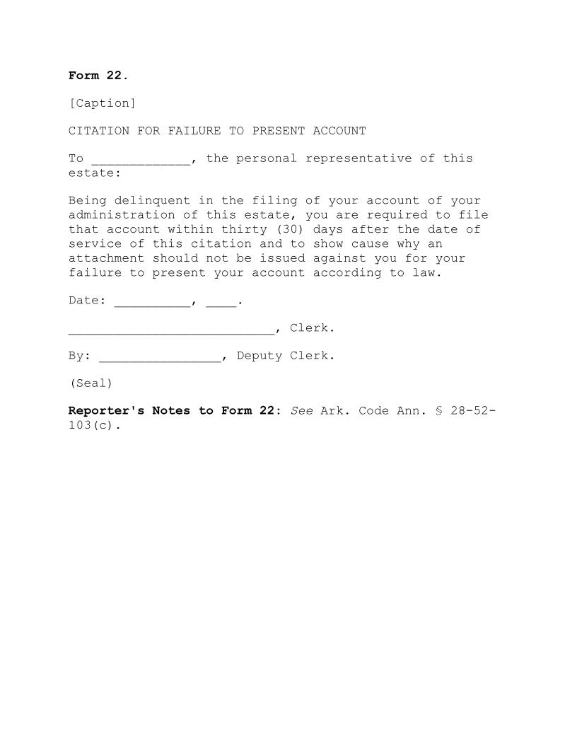 Citation For Failure To Present Account {22} | Pdf Fpdf Doc Docx | Arkansas