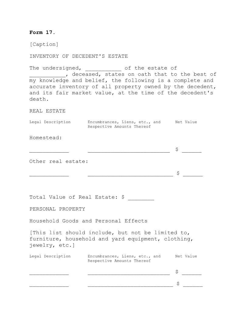 Inventory Of Decedents Estate {17} | Pdf Fpdf Doc Docx | Arkansas