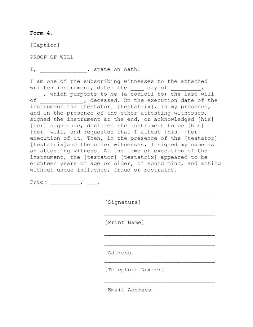 Proof Of Will {4} | Pdf Fpdf Doc Docx | Arkansas