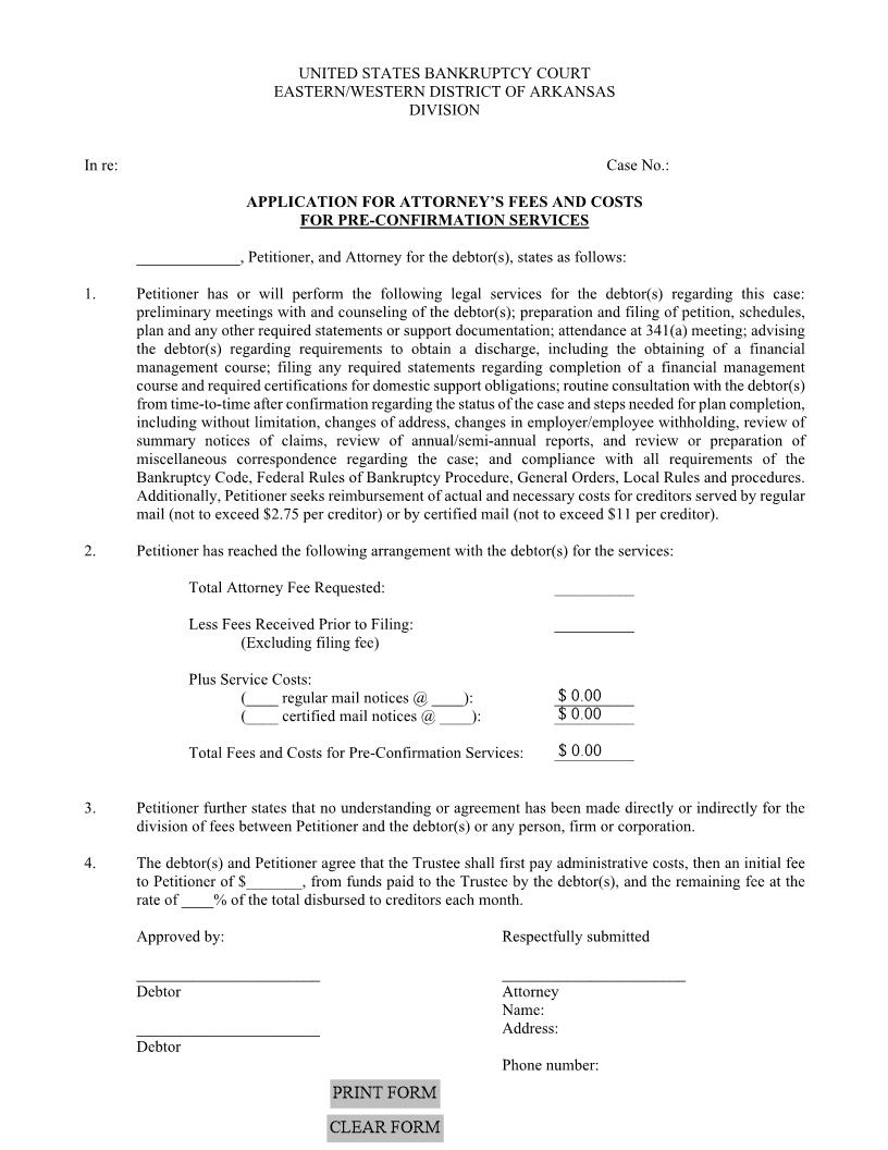 Application For Attorney Fee | Pdf Fpdf Docx | Arkansas