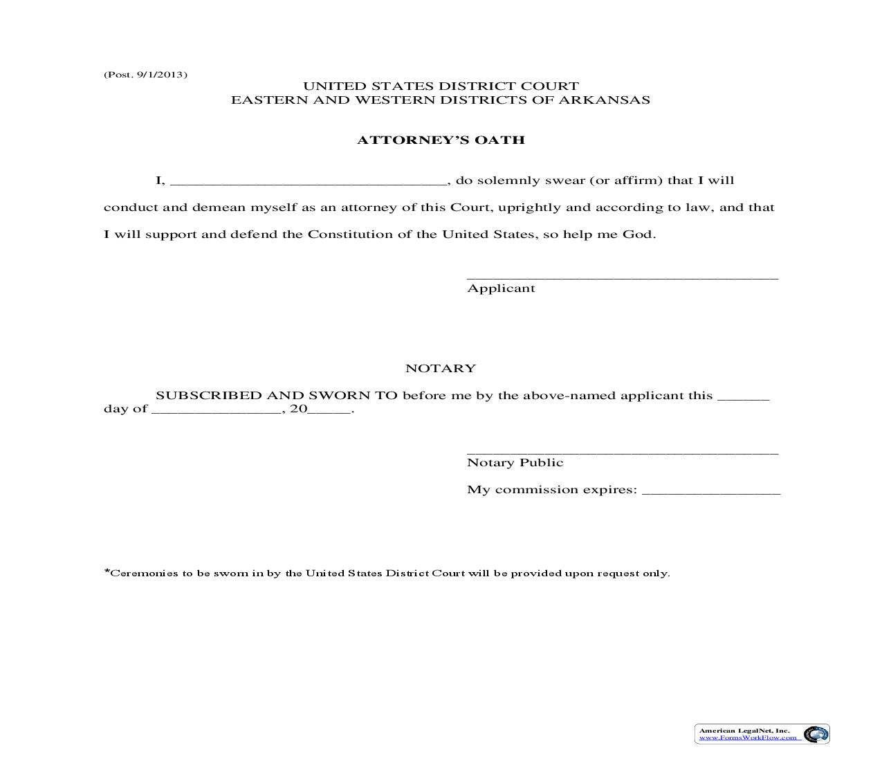 Attorneys Oath | Pdf Fpdf Doc Docx | Arkansas