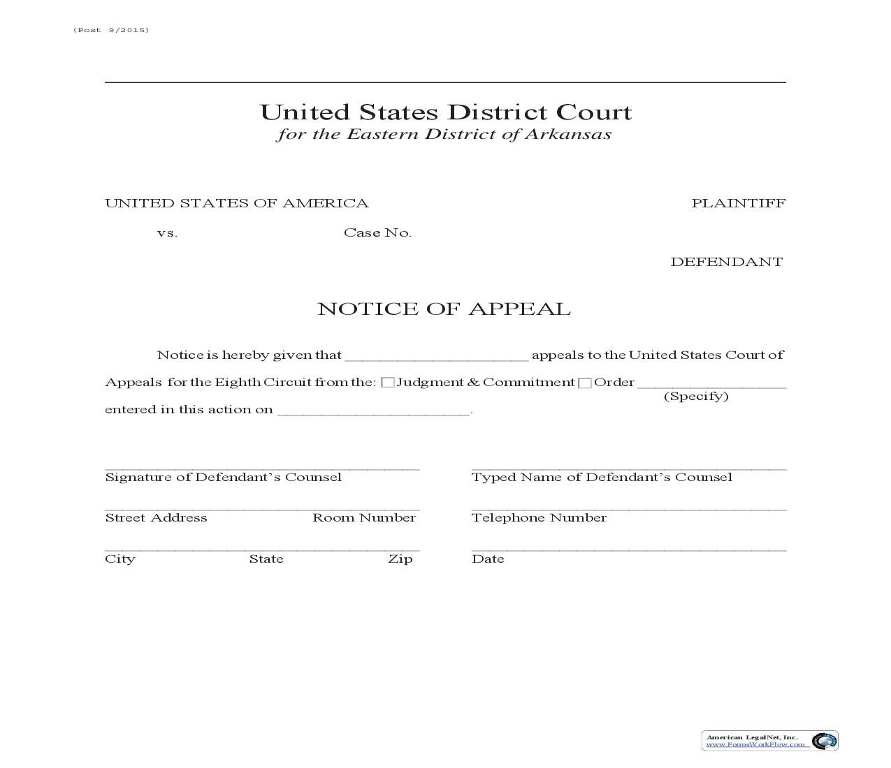 Notice Of Appeal | Pdf Fpdf Doc Docx | Arkansas