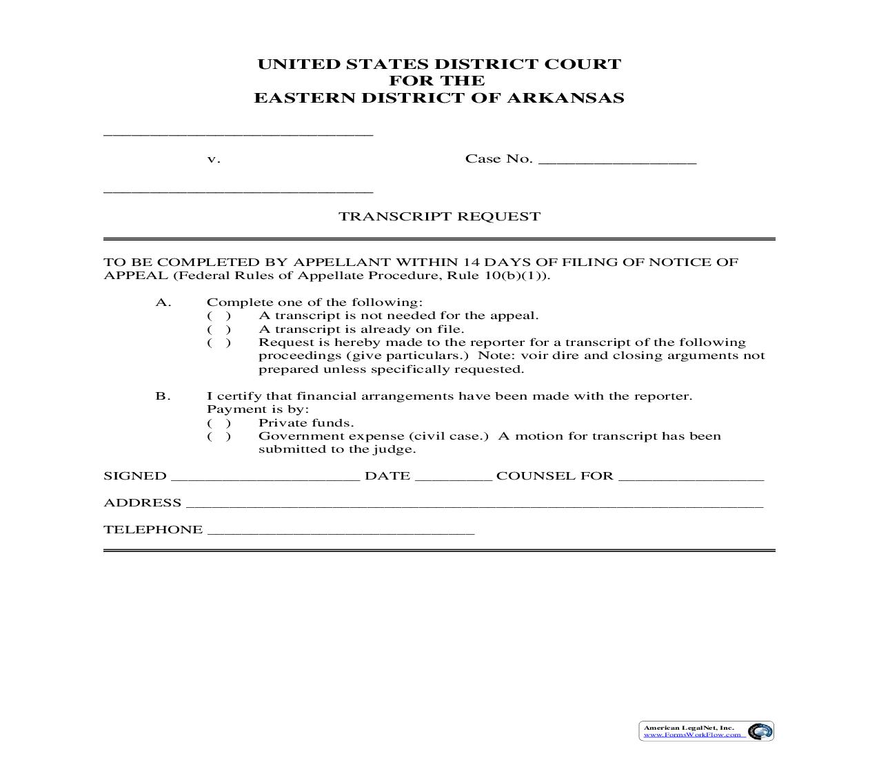 Transcript Request | Pdf Fpdf Doc Docx | Arkansas