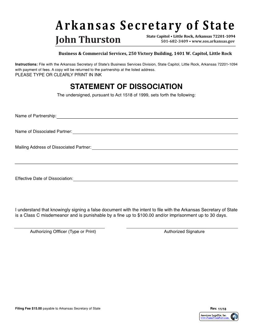Statement Of Dissociation | Pdf Fpdf Docx | Arkansas