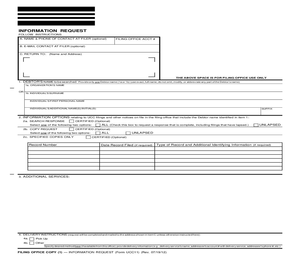 UCC-11 Information Request (National) {UCC-11} | Pdf Fpdf Doc Docx | Arkansas