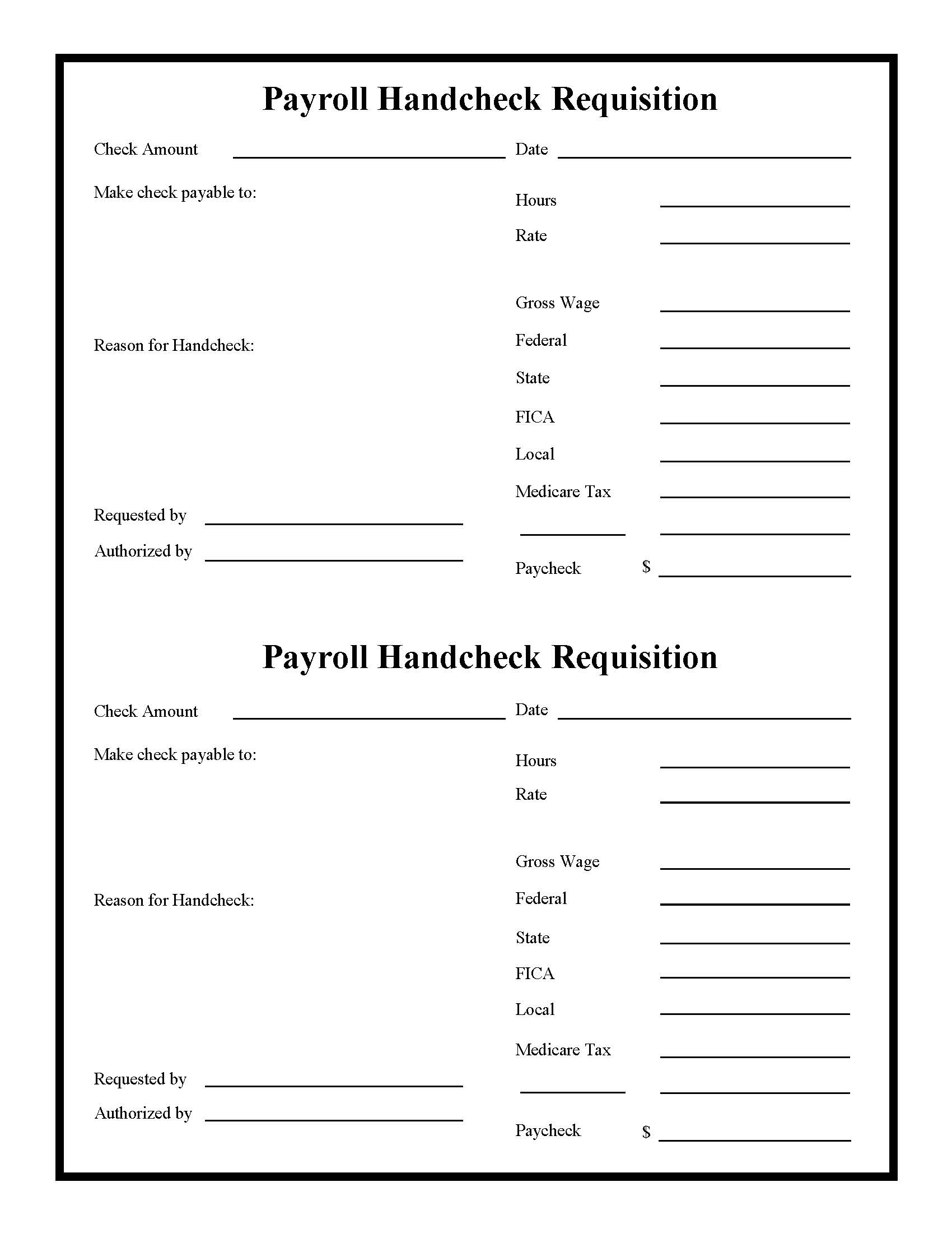 Payroll Handcheck Requisition | Pdf Fpdf Docx | Business Forms