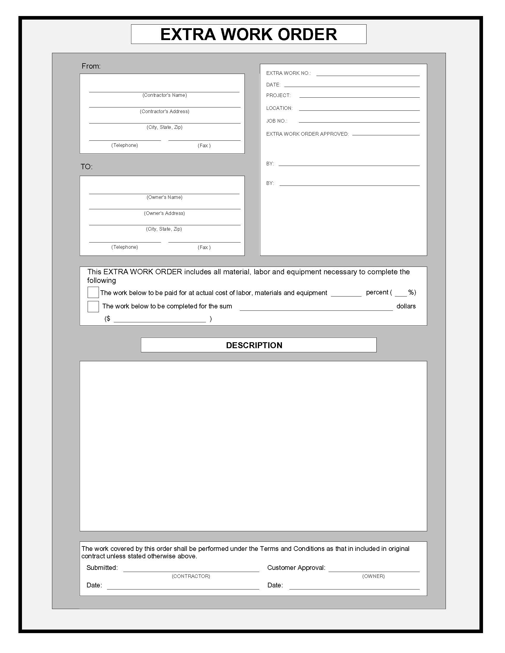 Extra Work Order 2 | Pdf Fpdf Doc Docx | Business Forms