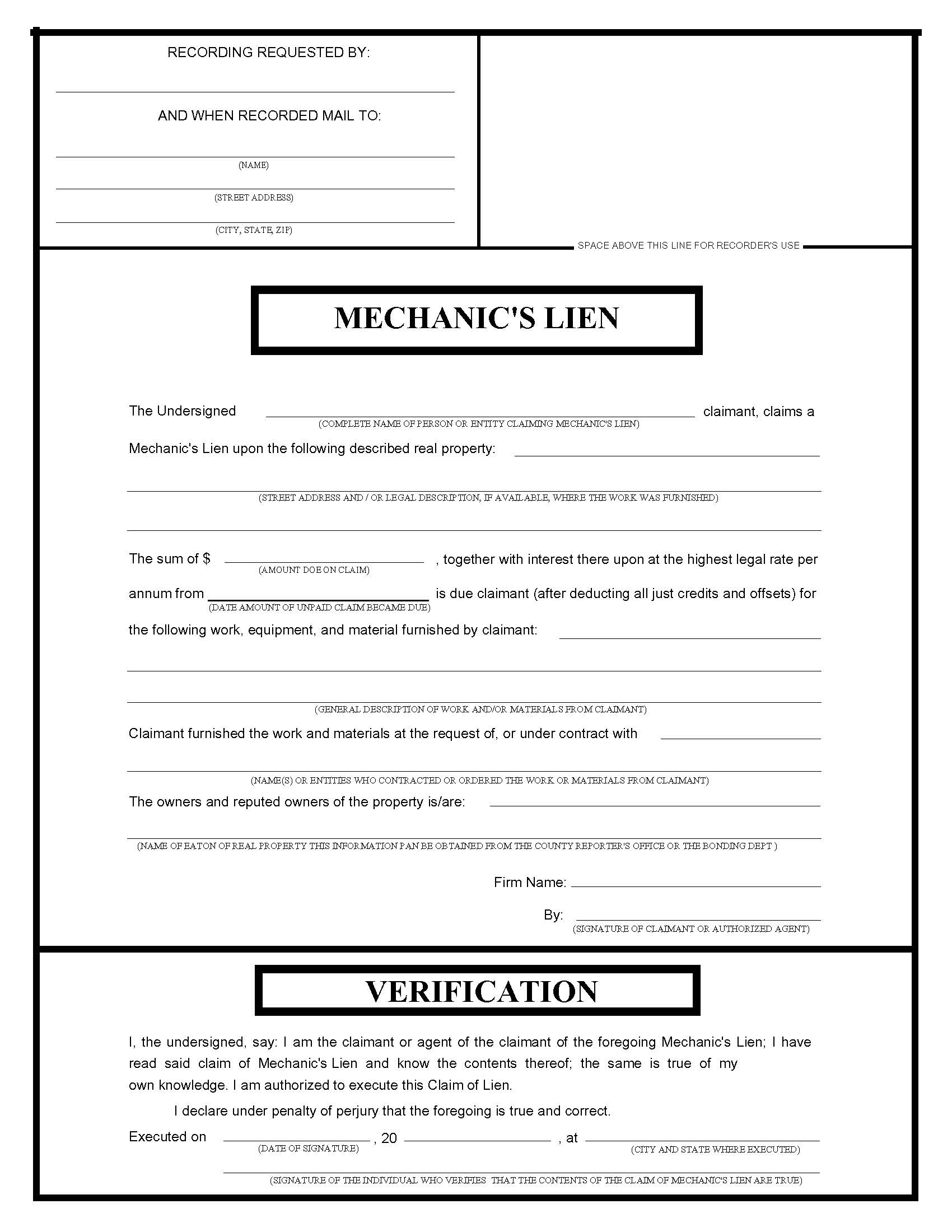 Mechanics Lien 1 | Pdf Fpdf Doc Docx | Business Forms