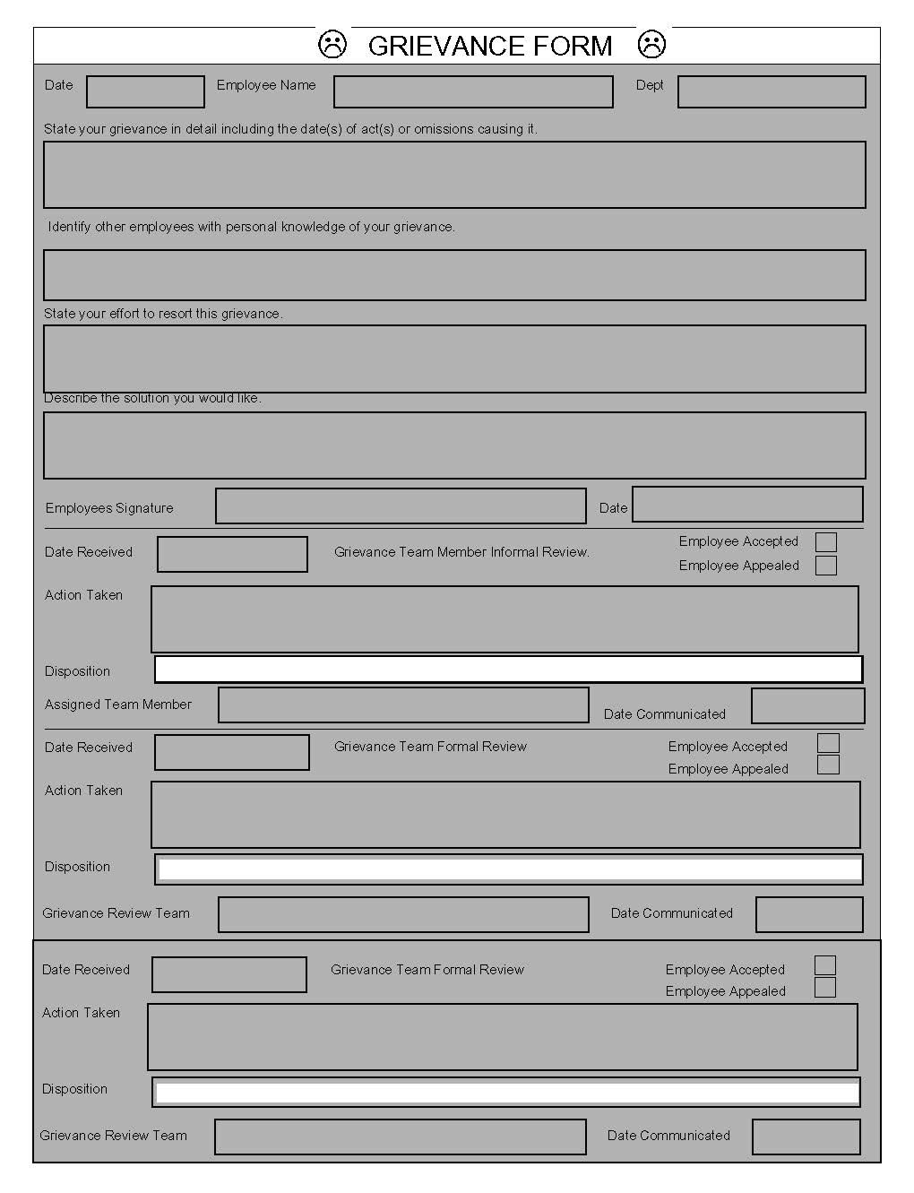 Grievance Form | Pdf Fpdf Docx | Business Forms