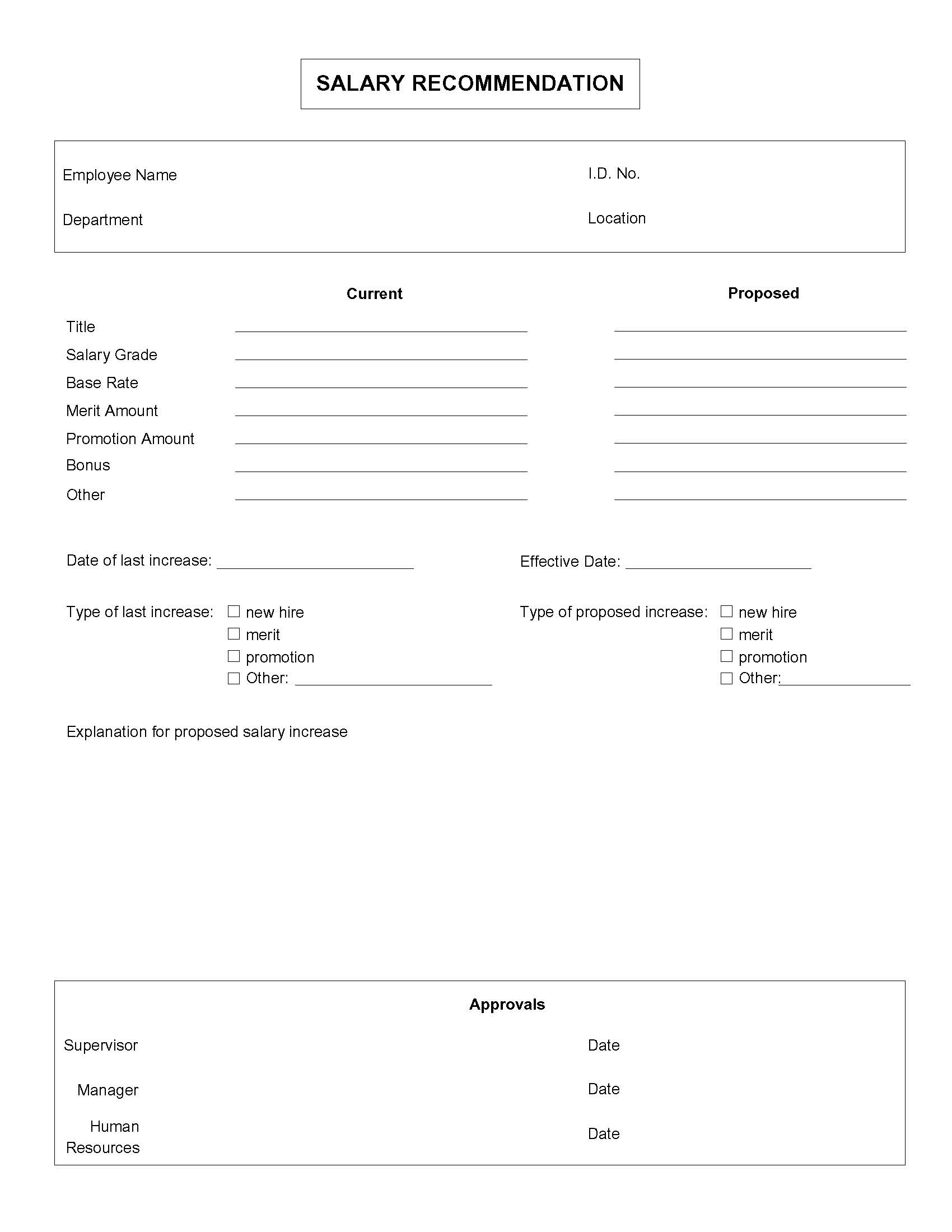 Salary Recommendation | Pdf Fpdf Doc Docx | Business Forms