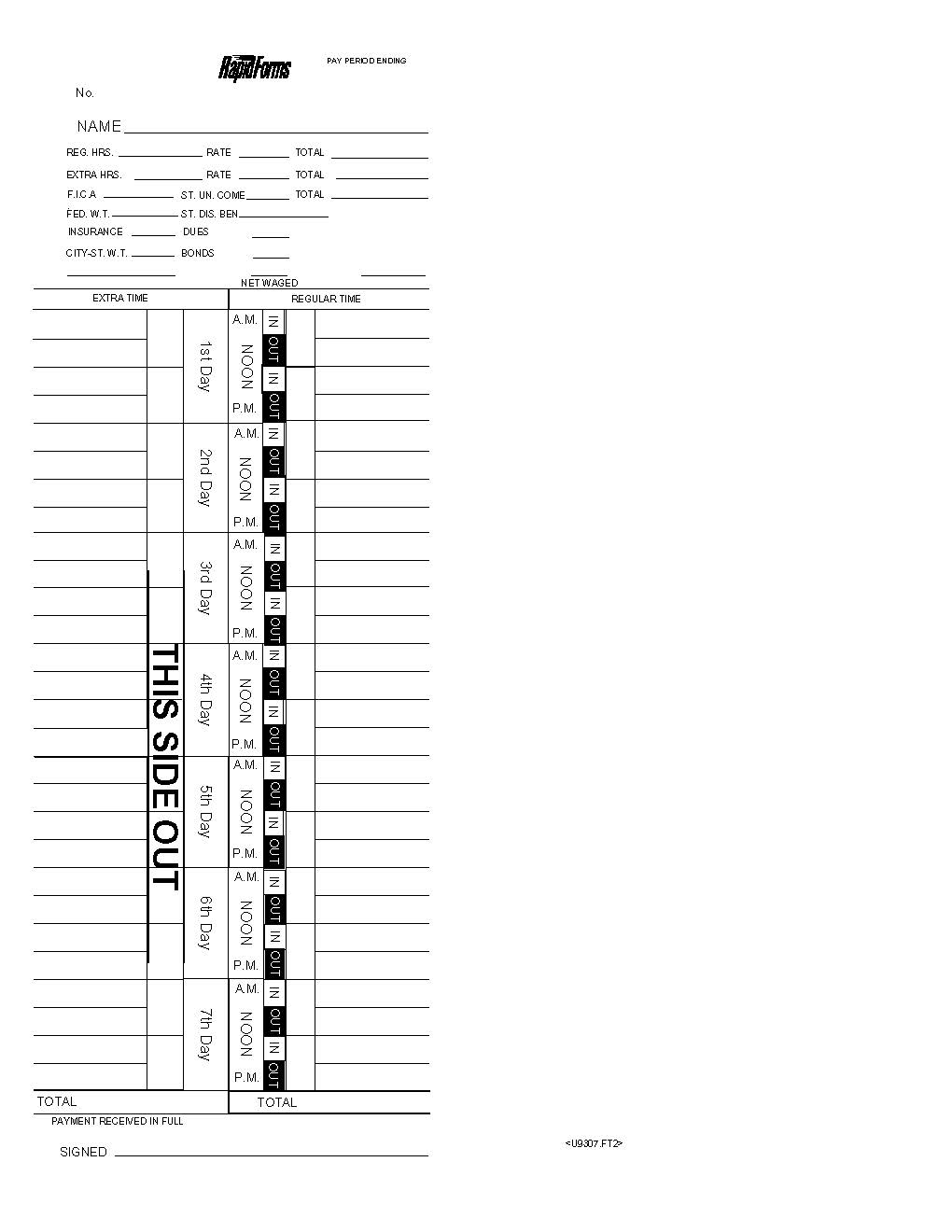 Timecard 2 | Pdf Fpdf Doc Docx | Business Forms